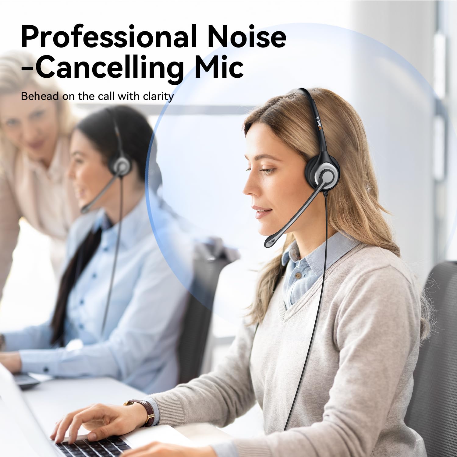 Auriculares con micrófono, auriculares USB con micrófono para PC, auriculares de computadora con micrófono de cancelación de ruido con silencio para reuniones de zoom de Skype en línea para oficina en 2