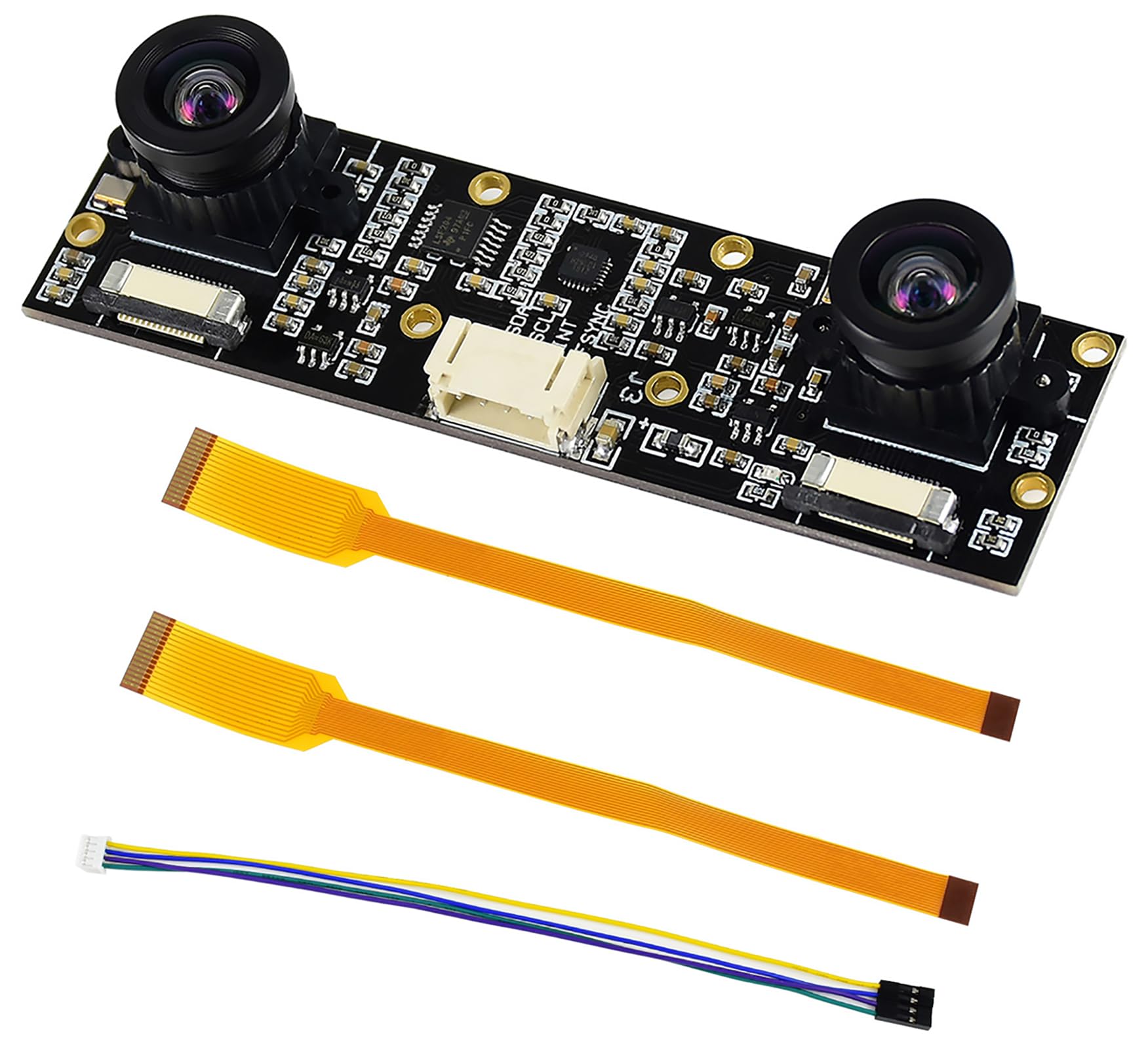 Waveshare 8MP Binocular Camera Module IMX219-83 Stereo Camera Onboard Dual 8Megapixels Cameras Supports Jetson Nano Developer Kit (B01) and Compute Module 4/CM3+/CM3 Base Boards for AI Vision
