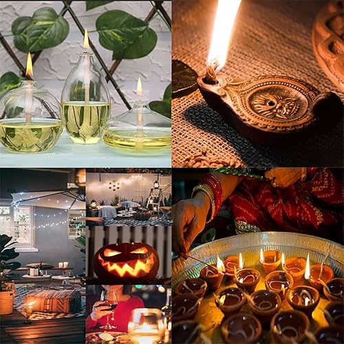 Miniatura 5 de AYLIFU -14 "redondo algodón aceite-lámpara mechas 5.9 in alcohol lámpara algodón mecha experimento químico suministros de enseñanza equipo de