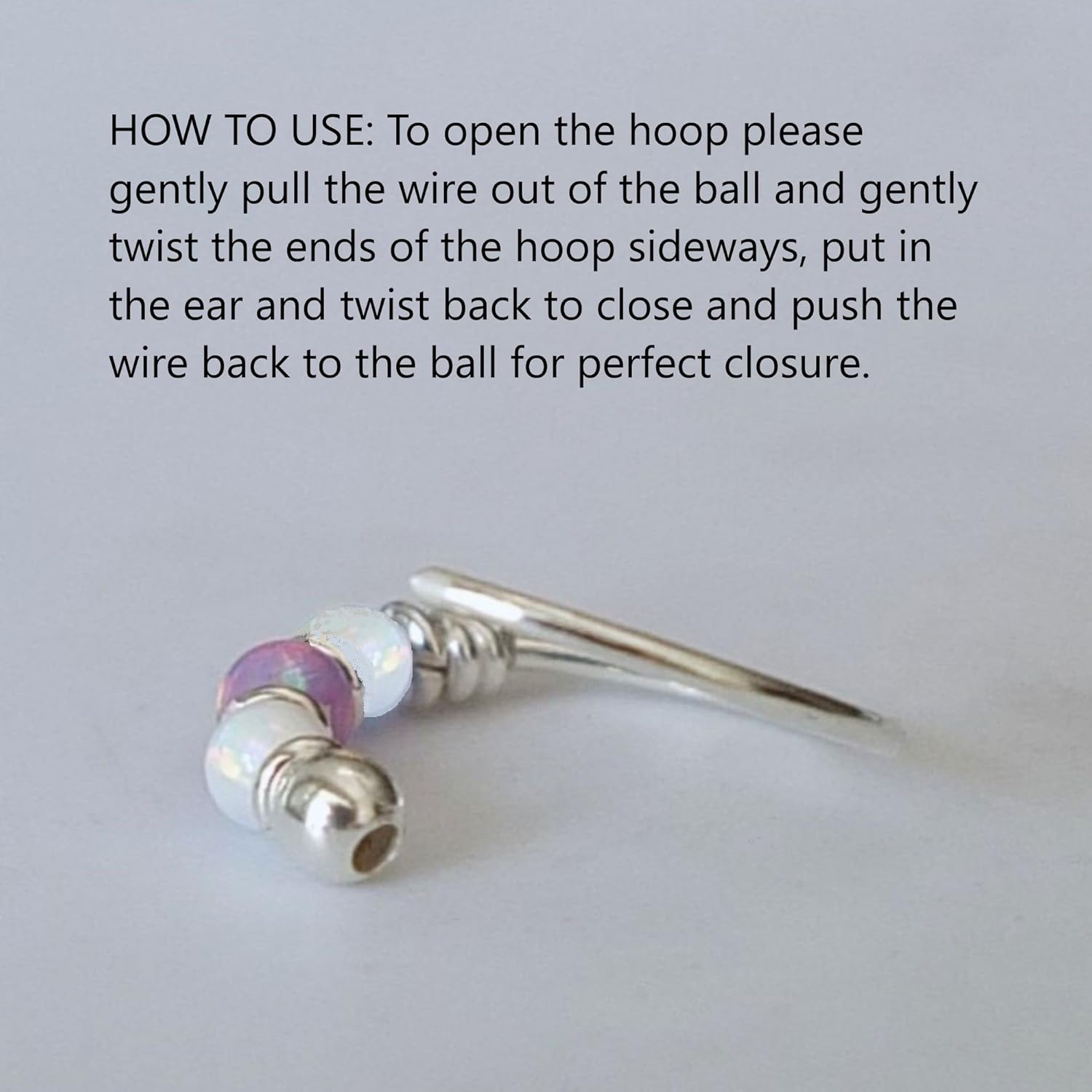 925 Sterling Silver Helix Hoop Piercing Jewelry - Cartilage Opal Hoop Earring for Women - Small 10MM Thin 22 Gauge - Image 5