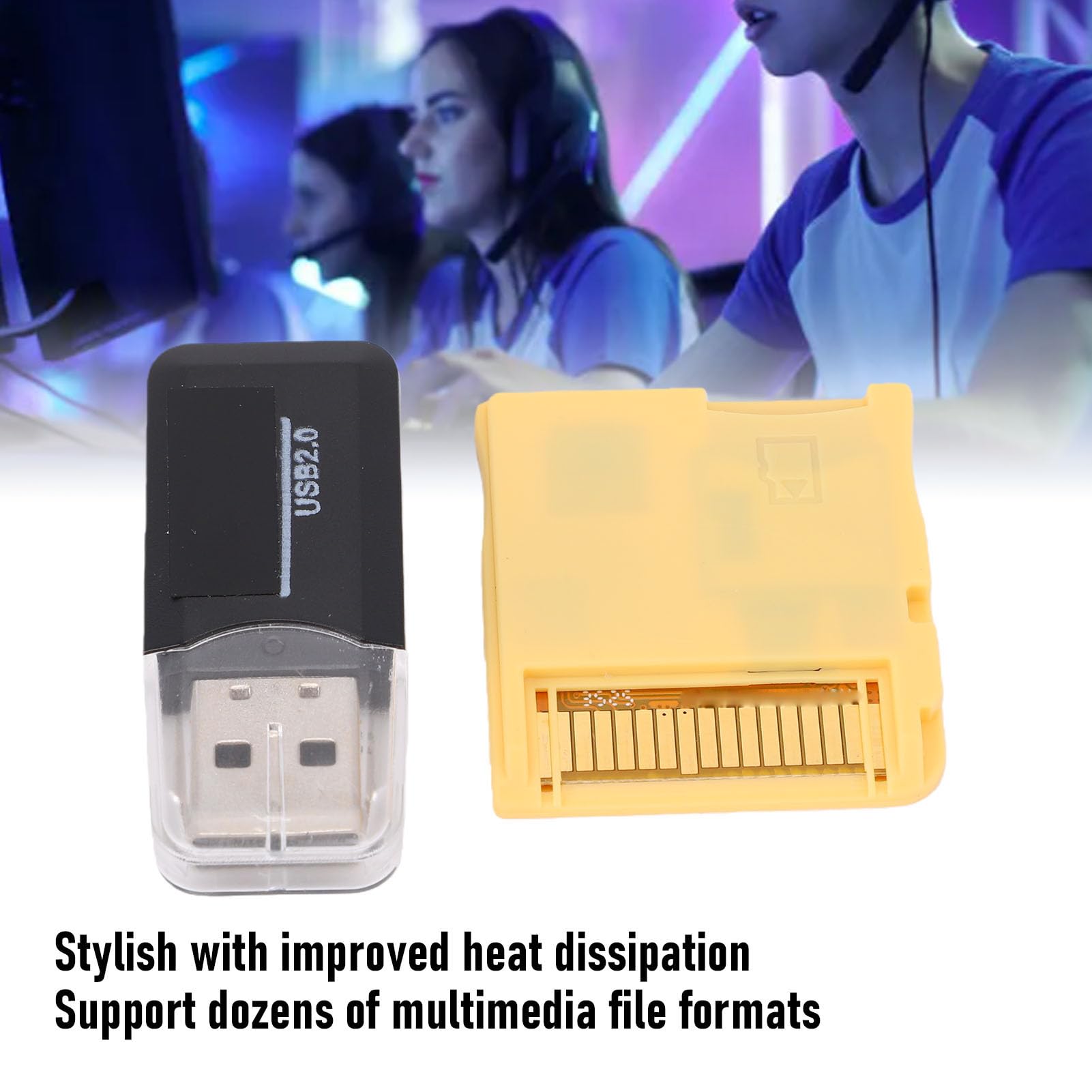 XUMIUZIY Cartouche D'adaptateur de Carte R4, Plug and Play Préchargée avec Fonction D'économie en Temps Réel pour Les Consoles 3DS 2DS XL LL MD GB GBC FC PCE DS Series, Prend en Charge la (Yellow)