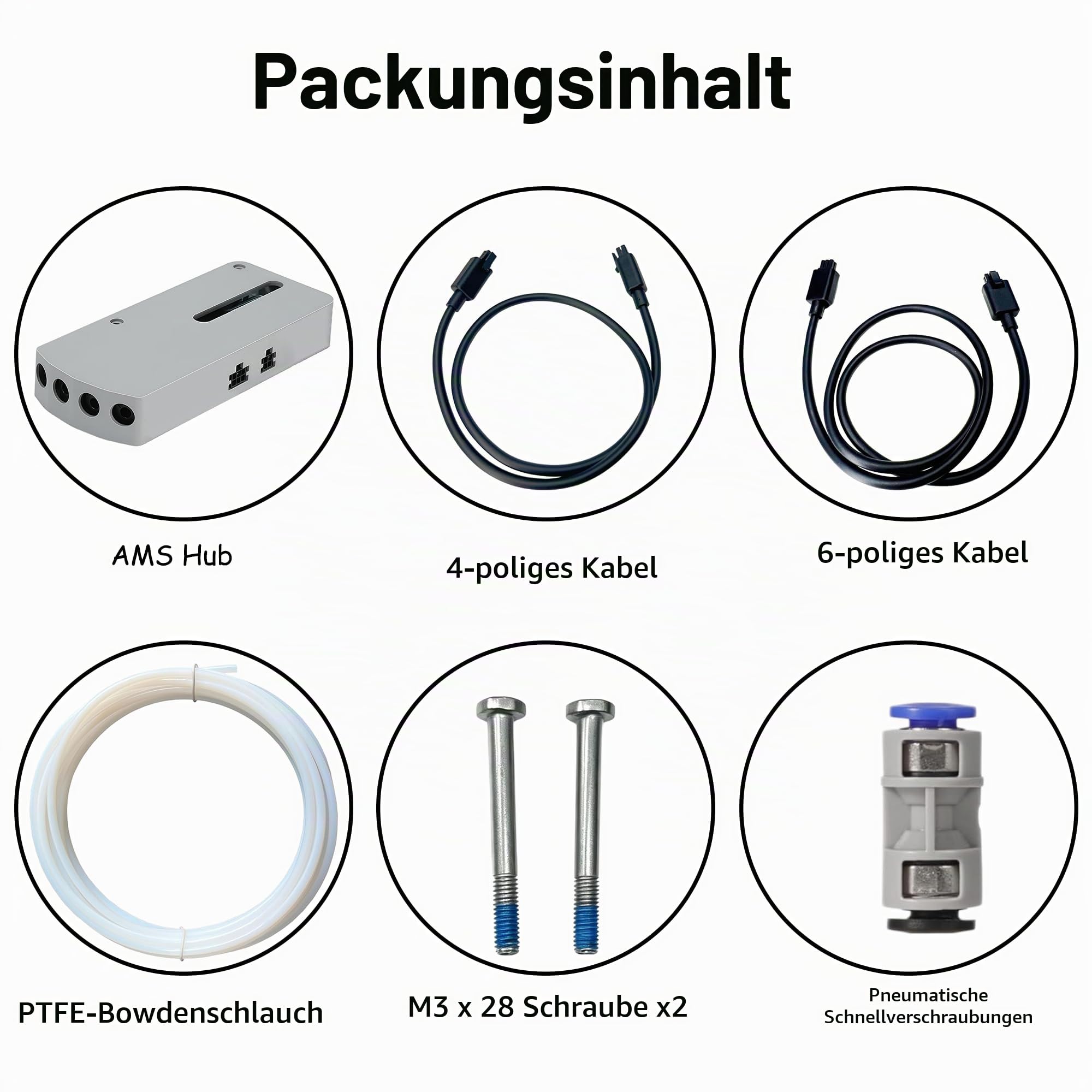 AMS Hub 4 in 1 Filament Puffer, Ersatzteil für X1 P1P P1S 3D Drucker Zubehör kompatibel mit AMS AMS 2 Pro und AMS HT ermöglicht bis zu 16 Farben mit 4x AMS Einheiten