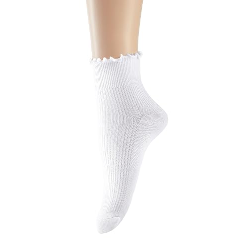 UTTPLL Womens Ruffle Casual Lettuce Socks Lovely Double Needle Ankle