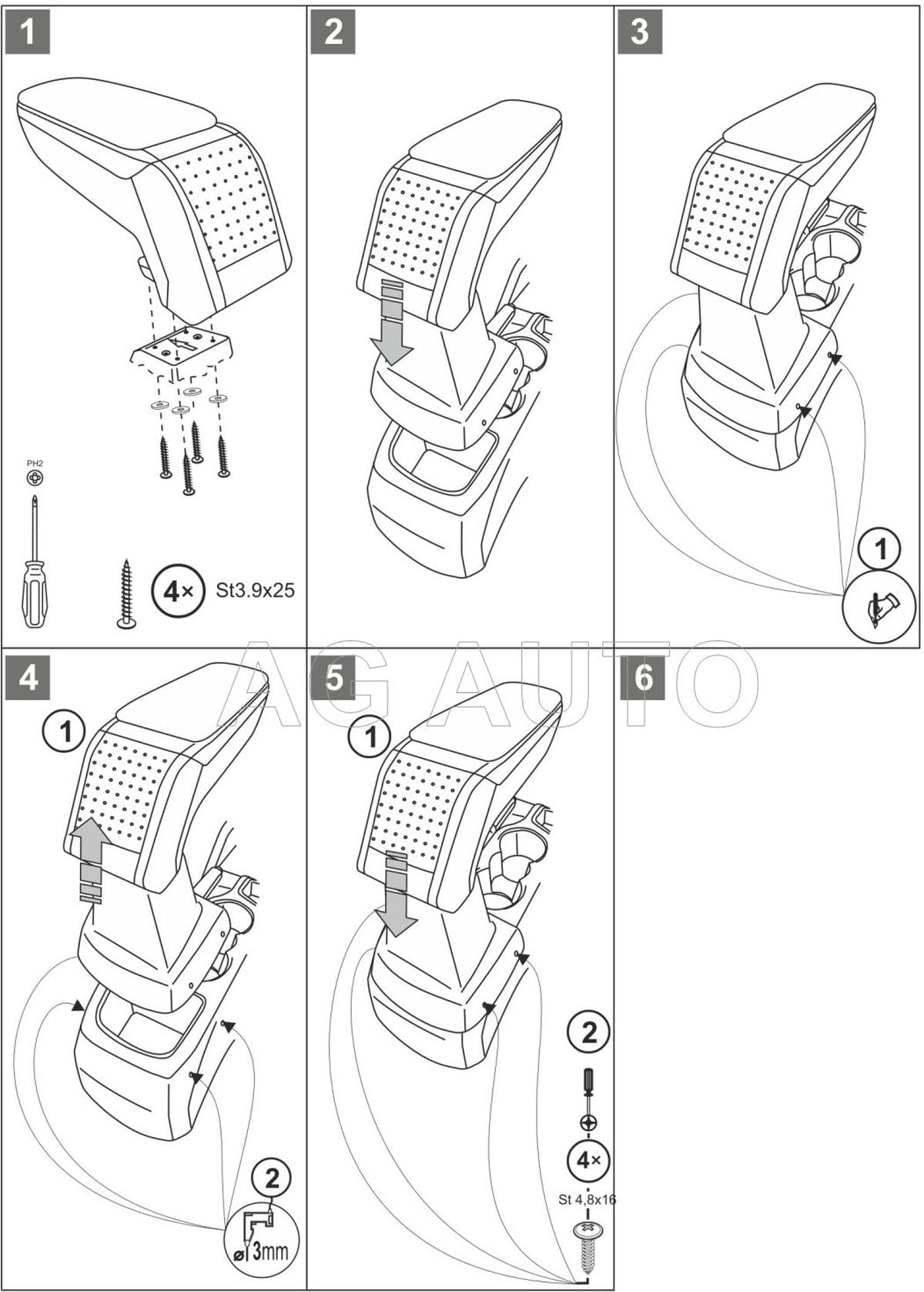 Bracciolo per Auto | Compatibile con Ford C-Max II (2010-2019)| Elaborato in Similpelle | Pieghevole | Accessori per Interno Auto | Grande Comfort