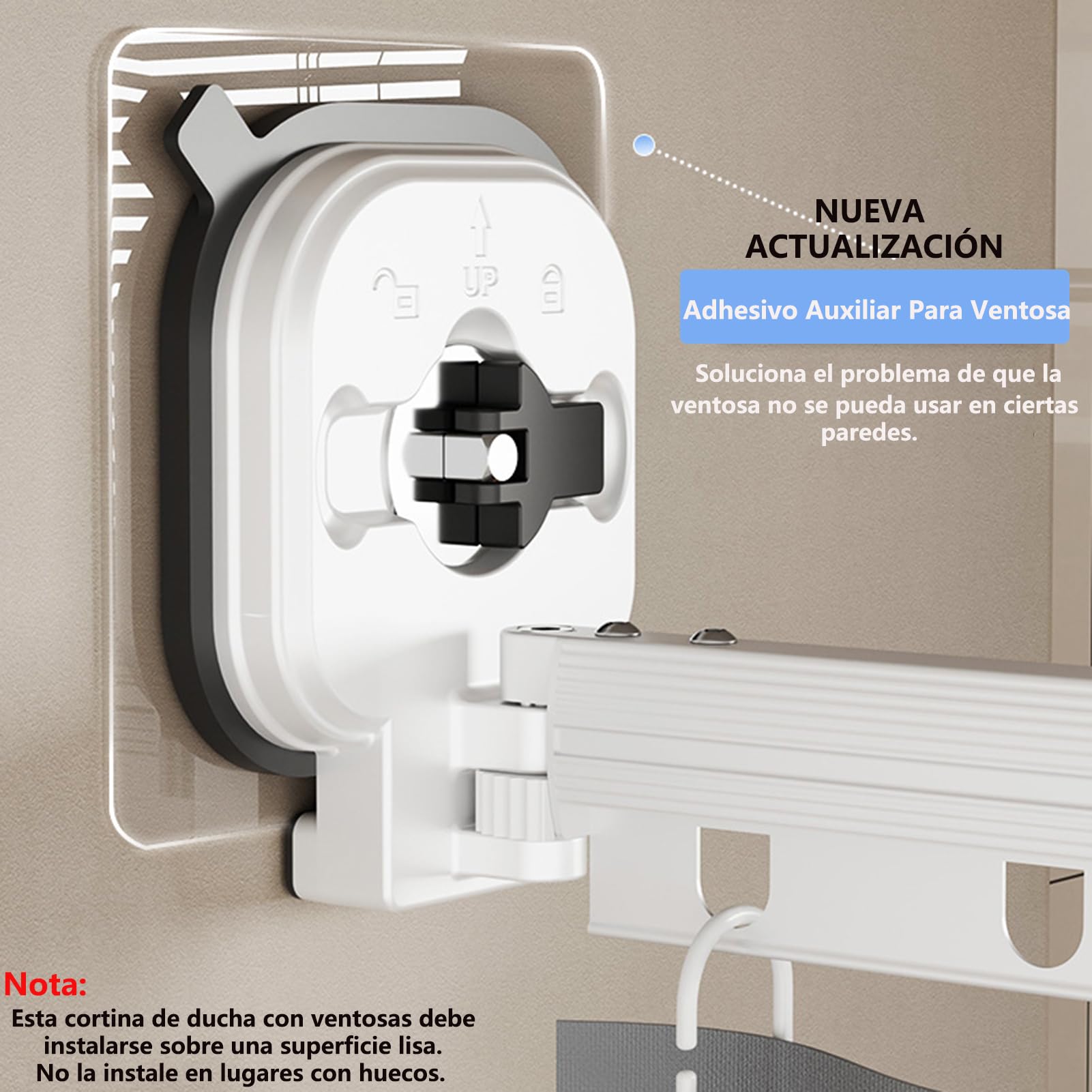 Barra de Cortina de Ducha Plegable con Cortina de Ducha, Barras de Cortina de Esquina con anillos de Cortina, Barra de Cortina de Ducha Para baño y Bañera, sin Taladrar (Blanco, 5-fold)