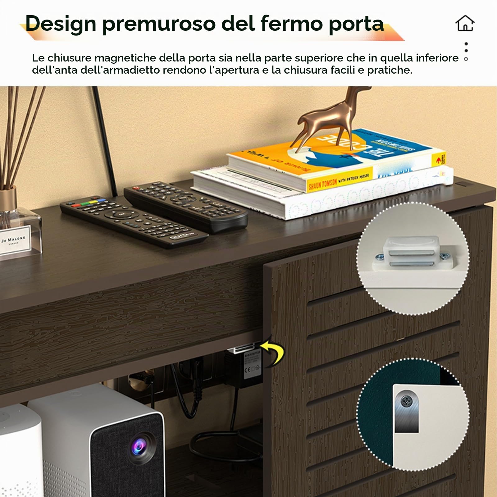 Mobiletto Portaoggetti Per Router WiFi, Modem Da Pavimento, Immagazzinaggio Nascondi Cavi,organizer Nascondere I Della Ciabatta Elettrica Soggiorno, Ufficio, Camera Letto