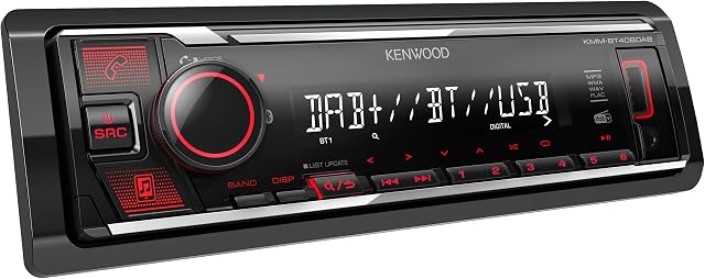 Kenwood radio samochodowe USB, Bluetooth, Dab+, KMM-BT408DAB, czarne
