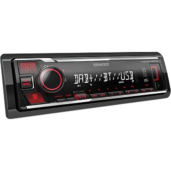 Kenwood KMM-BT408DAB USB Car Radio with DAB+ and Bluetooth Hands-Free Kit (Sound Processor, USB, AUX, 1 x Pre-Out 2.5 V, 4 x 