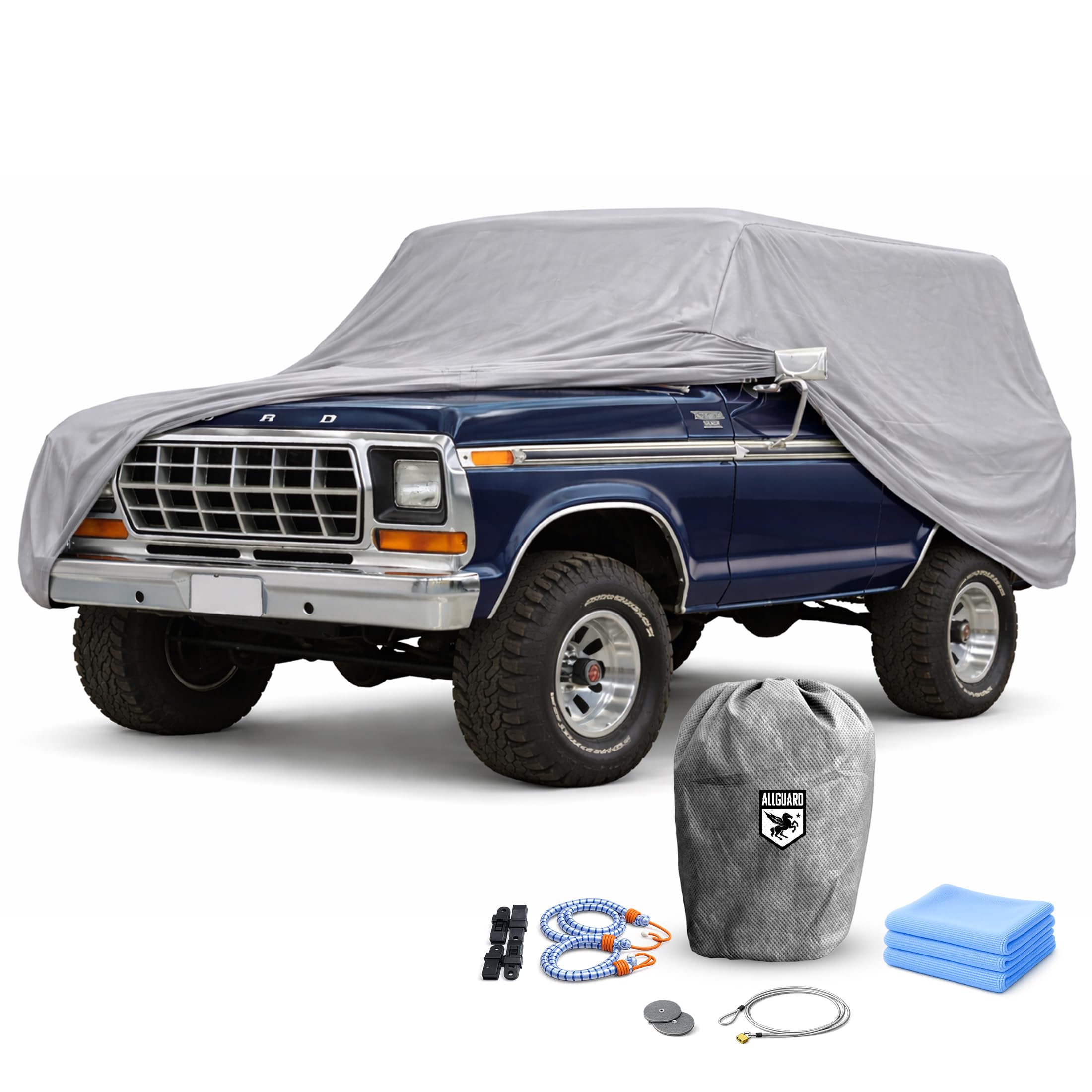 Ford Bronco Car Cover for 2nd, 3rd & 4th Gen (1978–1991), Weatherproof Shield Outdoor Car Cover for Snow, Rain & Dust, Fleece Lined, All Weather, 10-Year Warranty
