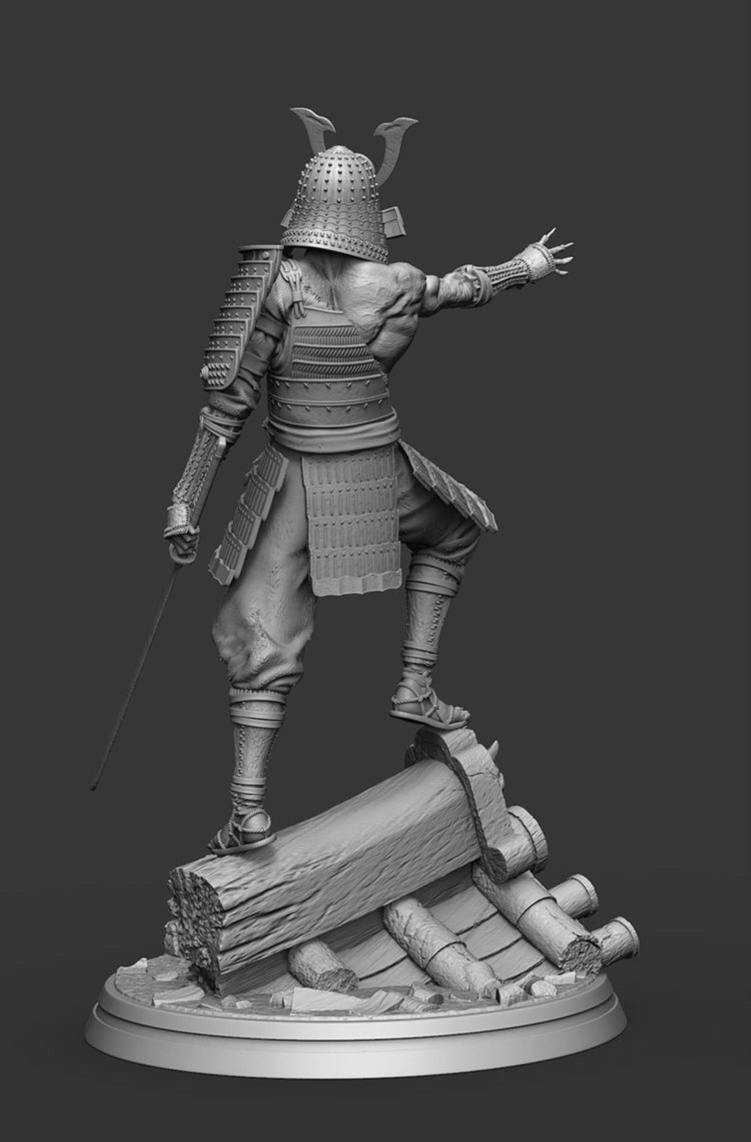 ZHANGJING 1/24 75mm 1/18 100mm Resin Model Kits Skelett Samurai unmontiert unlackiert RA-276