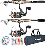 PLUSINNO Fishing Rod and Reel Combos Carbon Fiber Telescopic Fishing Pole with Reel Combo Sea Saltwater Freshwater Kit Fishing Rod Kit