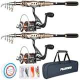 PLUSINNO Fishing Rod and Reel Combos Carbon Fiber Telescopic Fishing Pole with Reel Combo Sea Saltwater Freshwater Kit Fishing Rod Kit