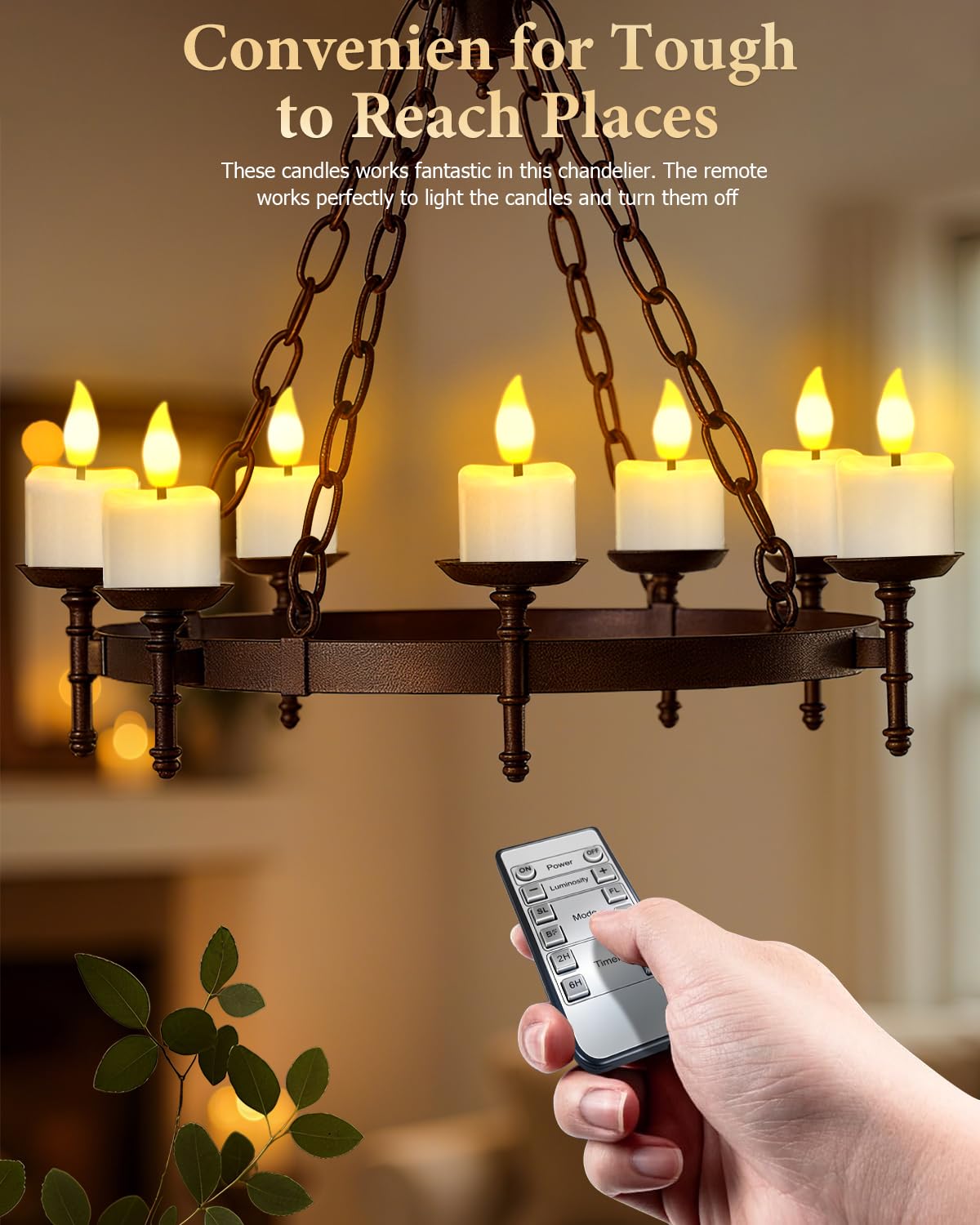 Bowfar 16 sztuk świeczek typu tealight z możliwością ponownego ładowania, z pilotem i timerem, elektryczne podgrzewacze z 8-portowym kablem USB-C do dekoracji stołu na Halloween i Boże Narodzenie