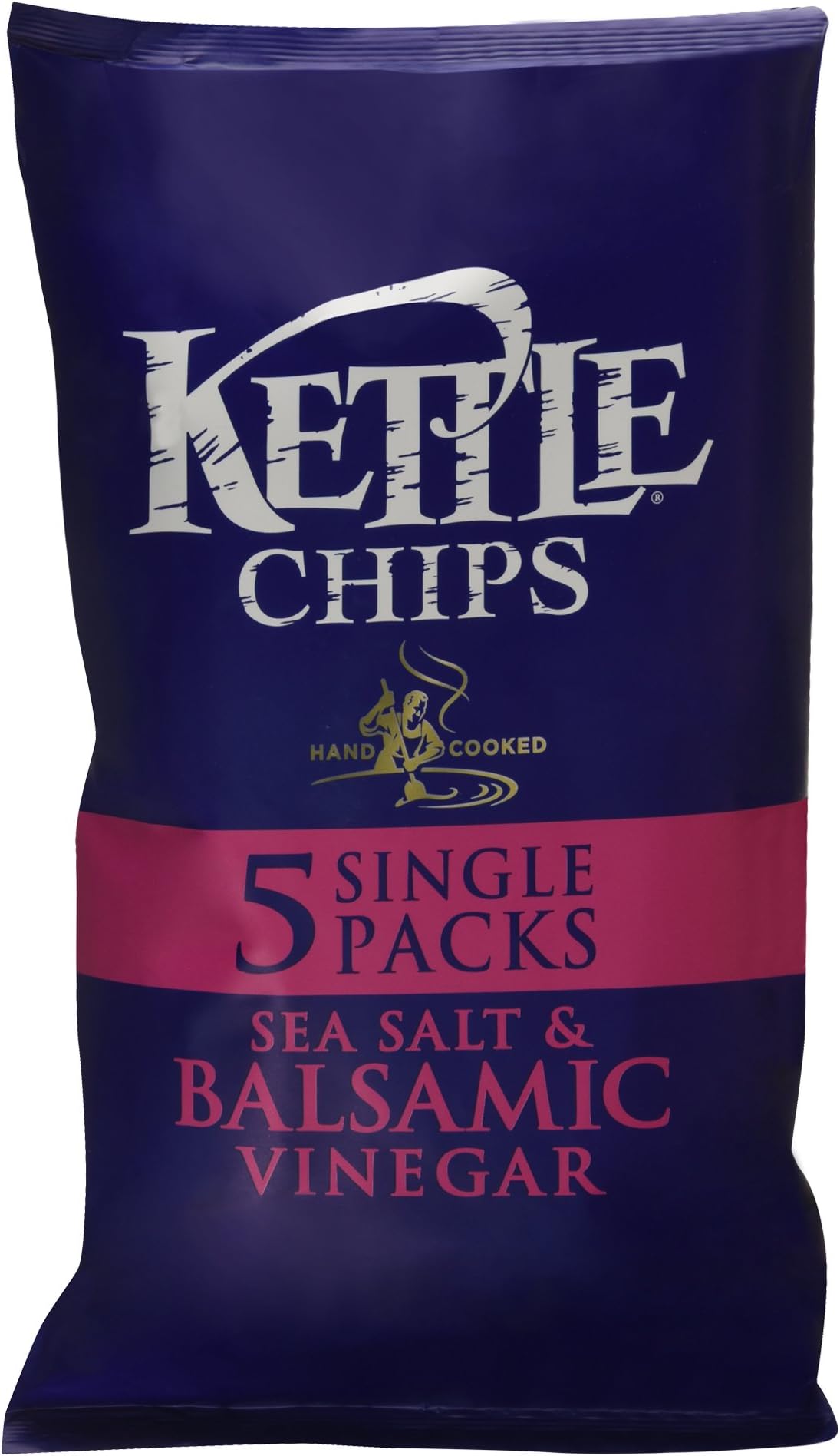 Kettle Chips Sea Salt and Balsamic Vinegar Potato Chips, 150g (Pack of 5)