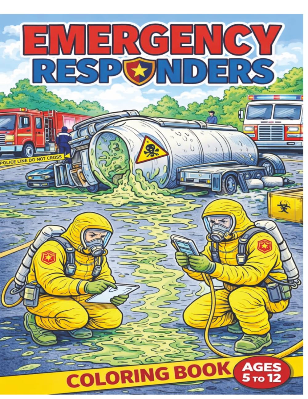 EMERGENCY RESPONDERS: A Coloring Book of Firefighters, Police, EMS, Rescue & Hazmat Heroes (Ages 5–12)