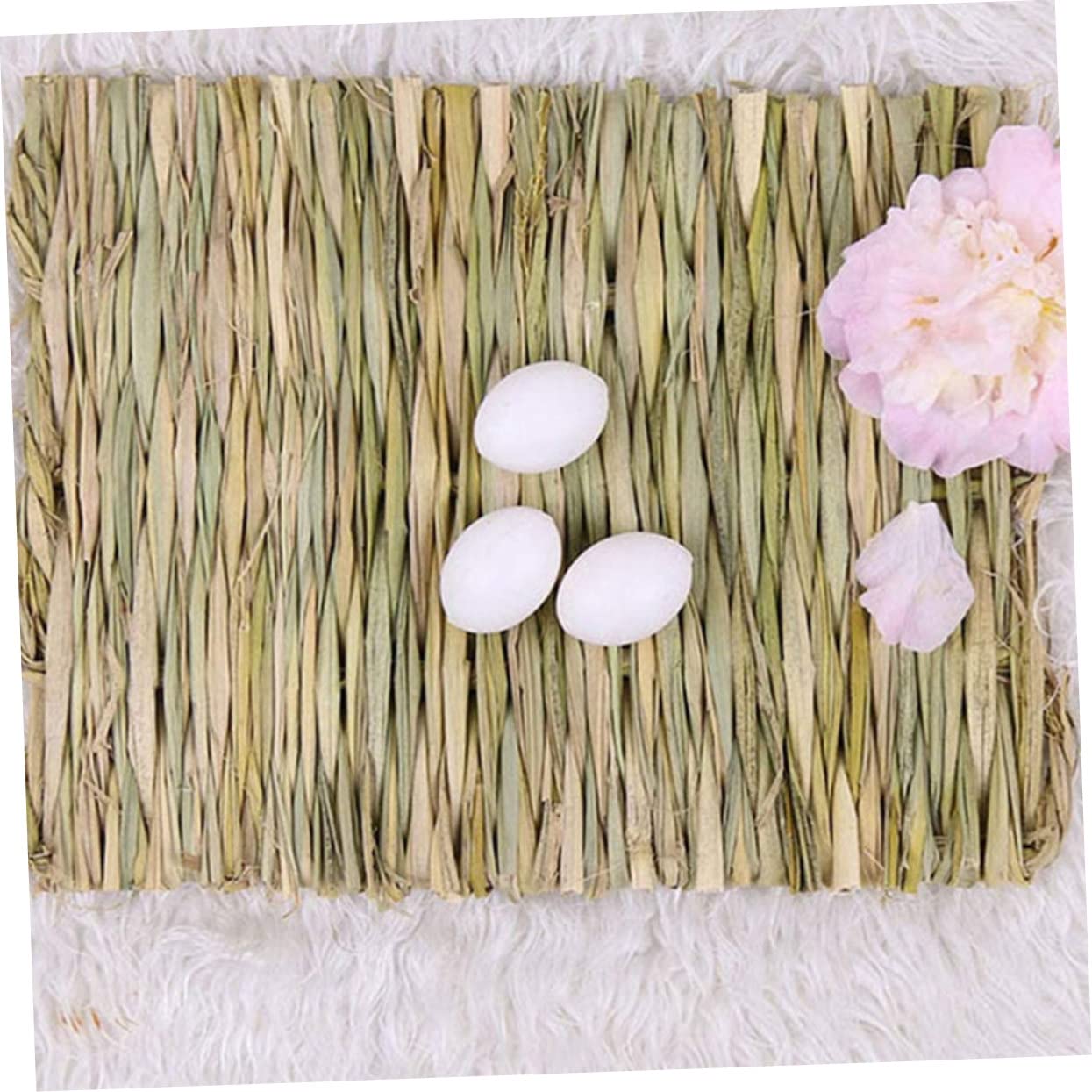 Happyyami 5stücke Naturgrasmatte Für Kaninchen Und Kleintiere Essbares Kauspielzeug Und Gemütliches Bett Für Meerschweinchen Hamster Und Andere Haustiere Und Geruchsneutral