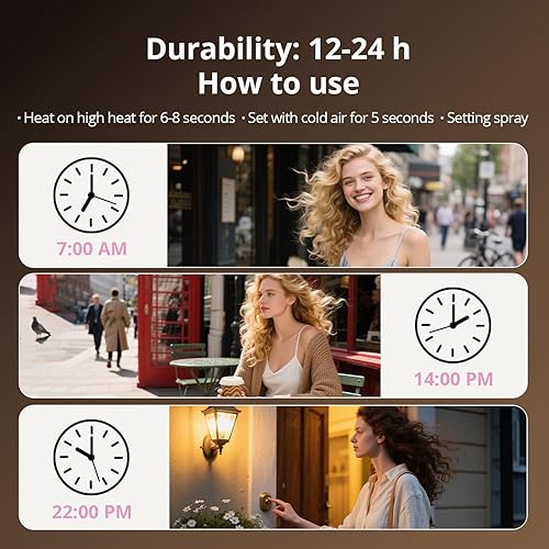 Miniatura 8 de Cepillo secador de pelo 7 en 1 y estilizador de pelo, secador de pelo rápido y herramienta de peinado para rizar, moldeador de aire caliente sin