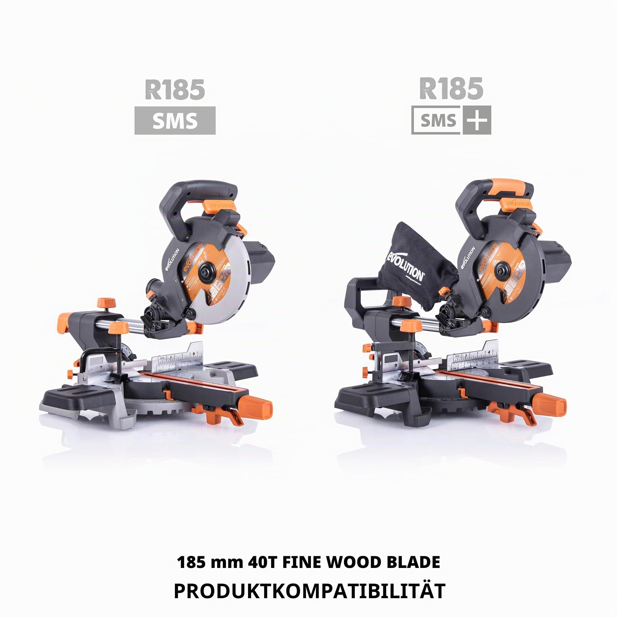 Evolution Power Tools FW185TCT-40, zaagblad voor het zagen van hout, voor verstekzagen, 185 mm