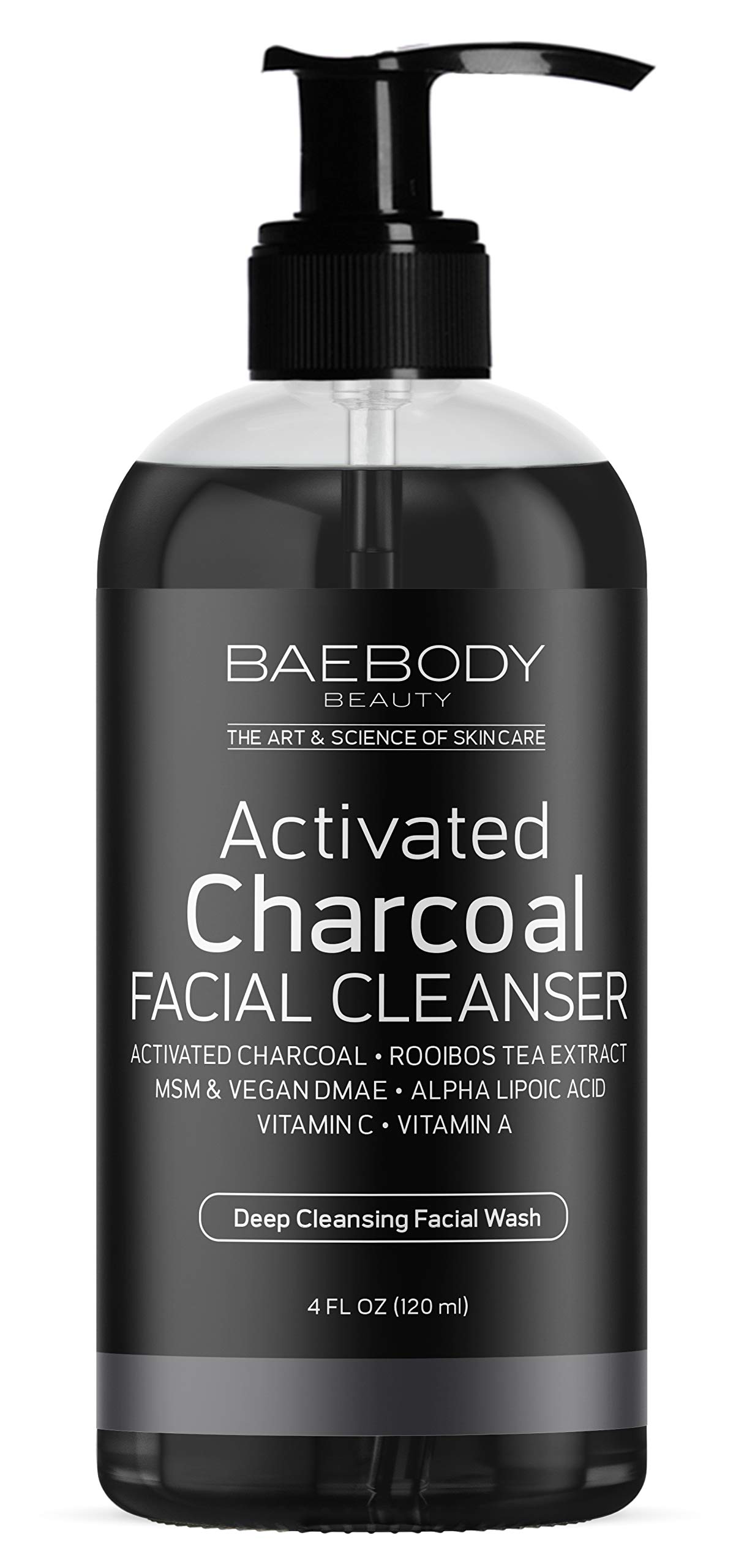 Baebody Activated Charcoal Facial Cleanser, 4 Ounces