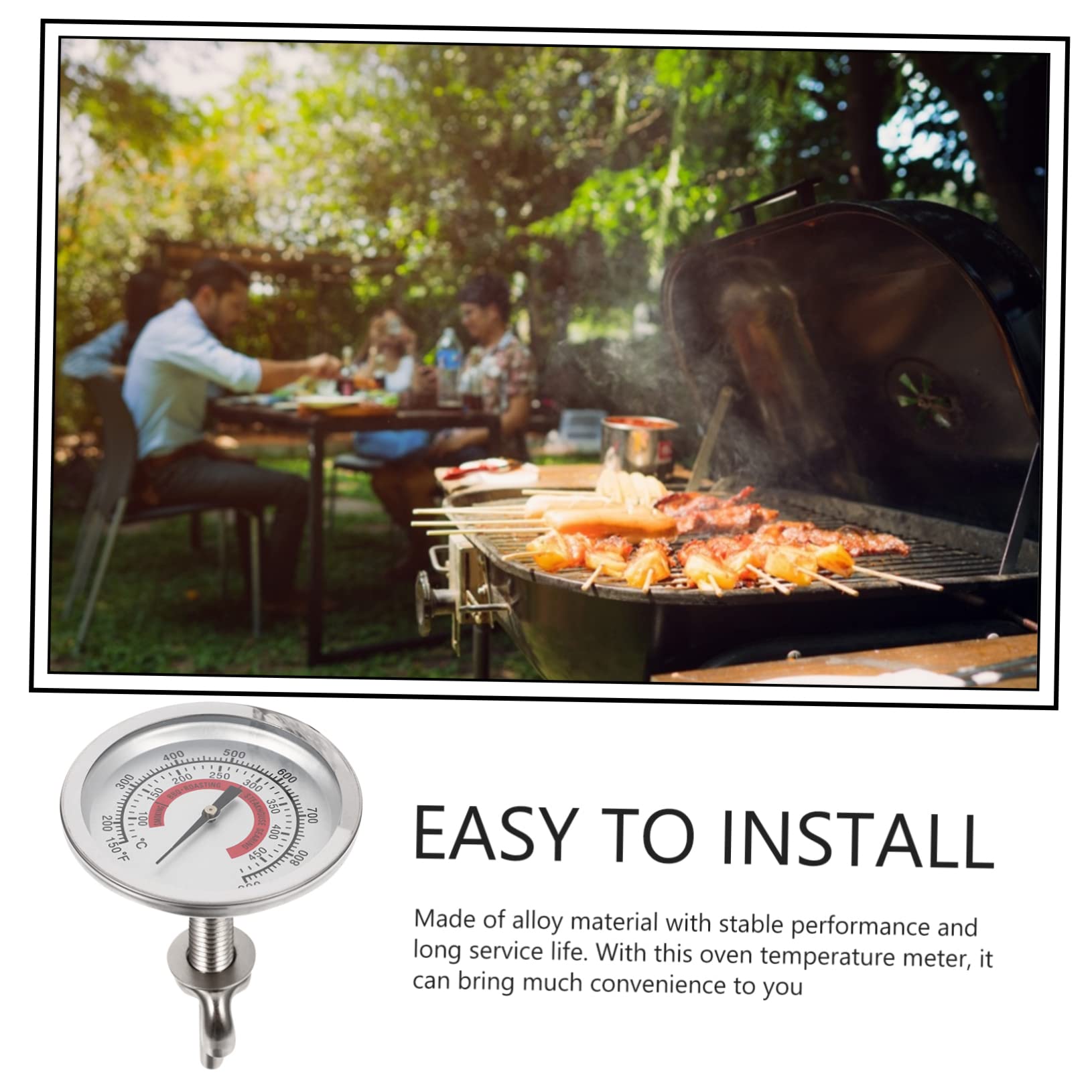 Mipcase Oven Thermometer Accurate Gauge for Baking Barbecue Cooking Compact Design for Easy Installation Grills Ovens Measurement Tool