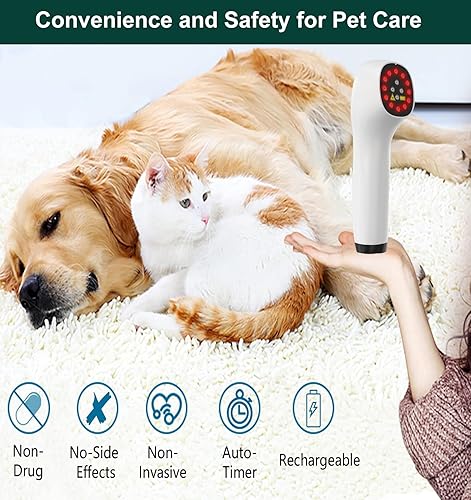 Miniatura 4 de iKeener Dispositivo veterinario para mascotas, terapia de luz roja para aliviar el dolor, dolor muscular y articular de artritis de perro, luz