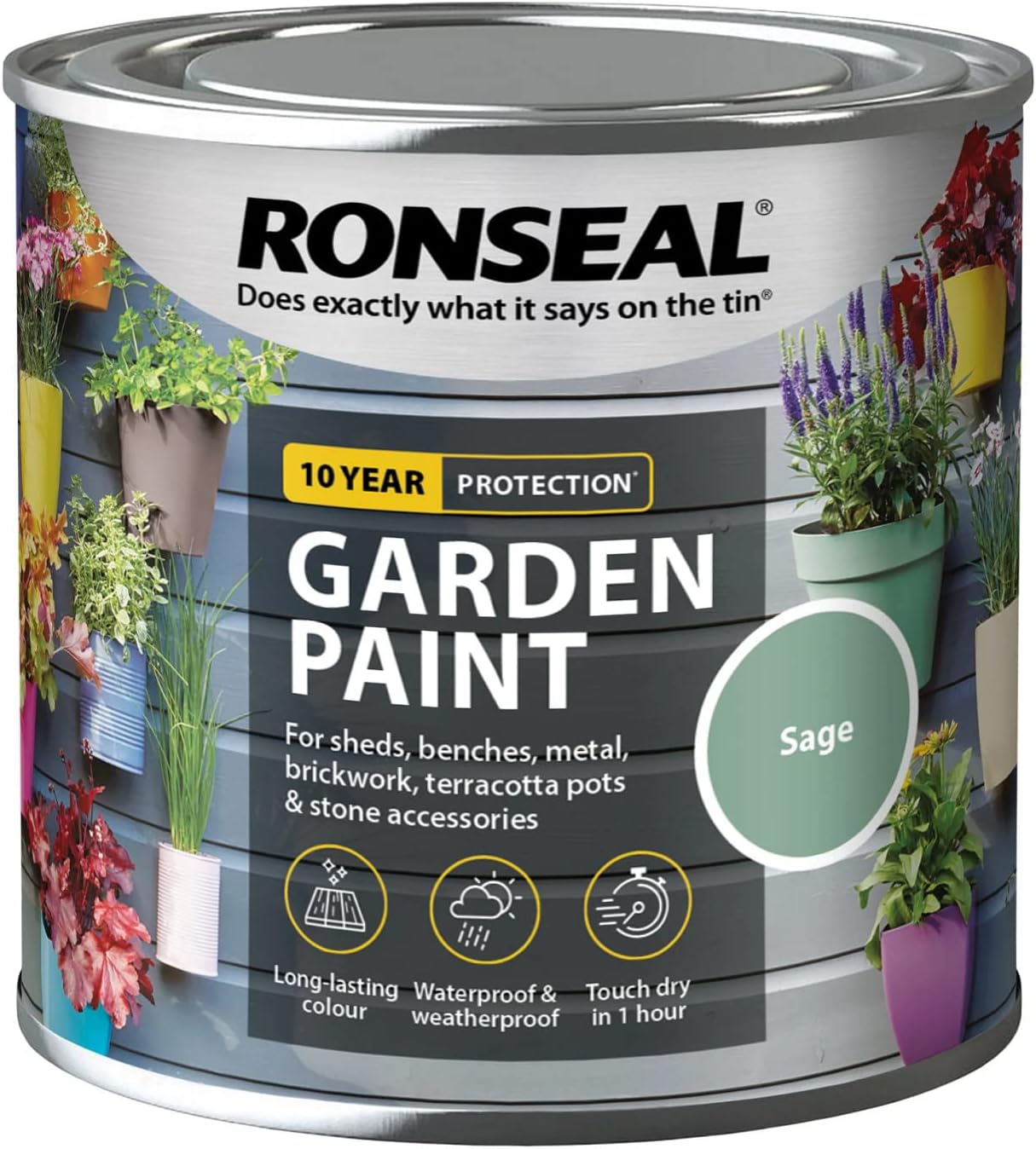 Ronseal RSLGPSA250 GPSA250 Garden Paint Sage 250ml, 250 ml Amazon.co