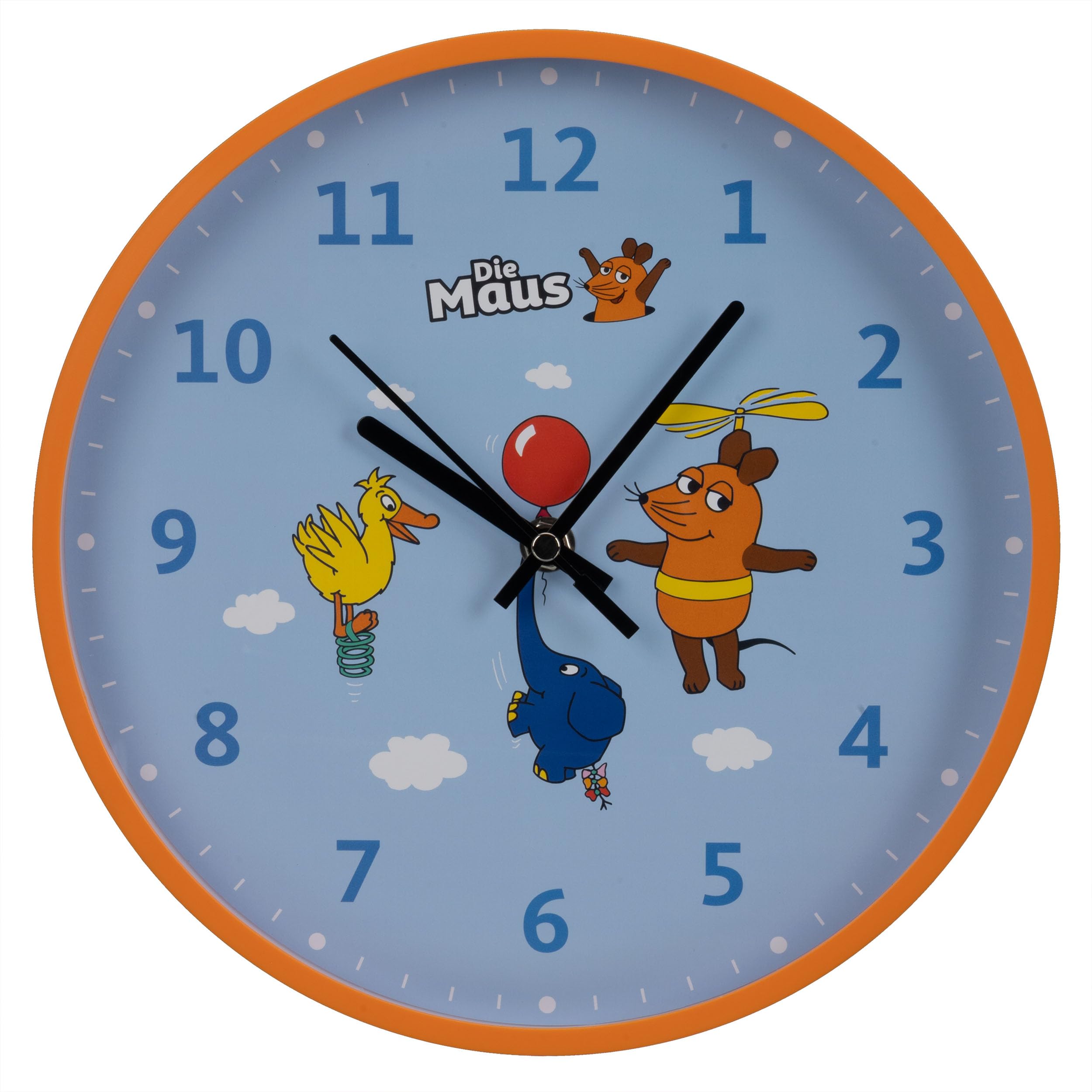 Bresser DieMaus Kinderwanduhr - Lernuhr für Kinderzimmer mit farbenfrohem Design und leisen Uhrwerk