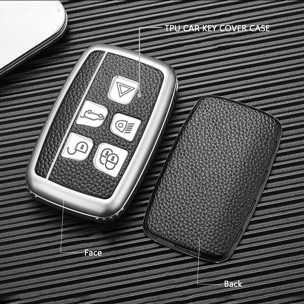 Custodia Protettiva In Pelle HIBEYO Per Chiave Auto Land Rover (Discovery5, Velar, Evoque) E Jaguar (XE, XF, XJ, F-Type) – Nero