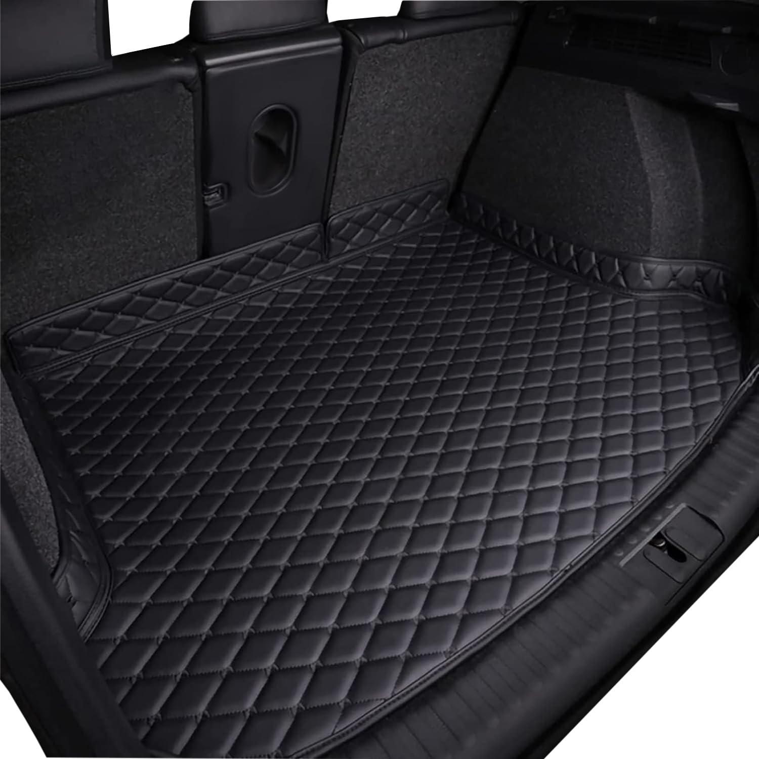 Ljlbfb A Boot Liner For Genesis Gv70 Ev Pure Electric 2023-2024, Waterproof Leather Car Trunk Single Mat Scratch Nd Brasion Resistant Boot Matt For Car Raised Edge,
