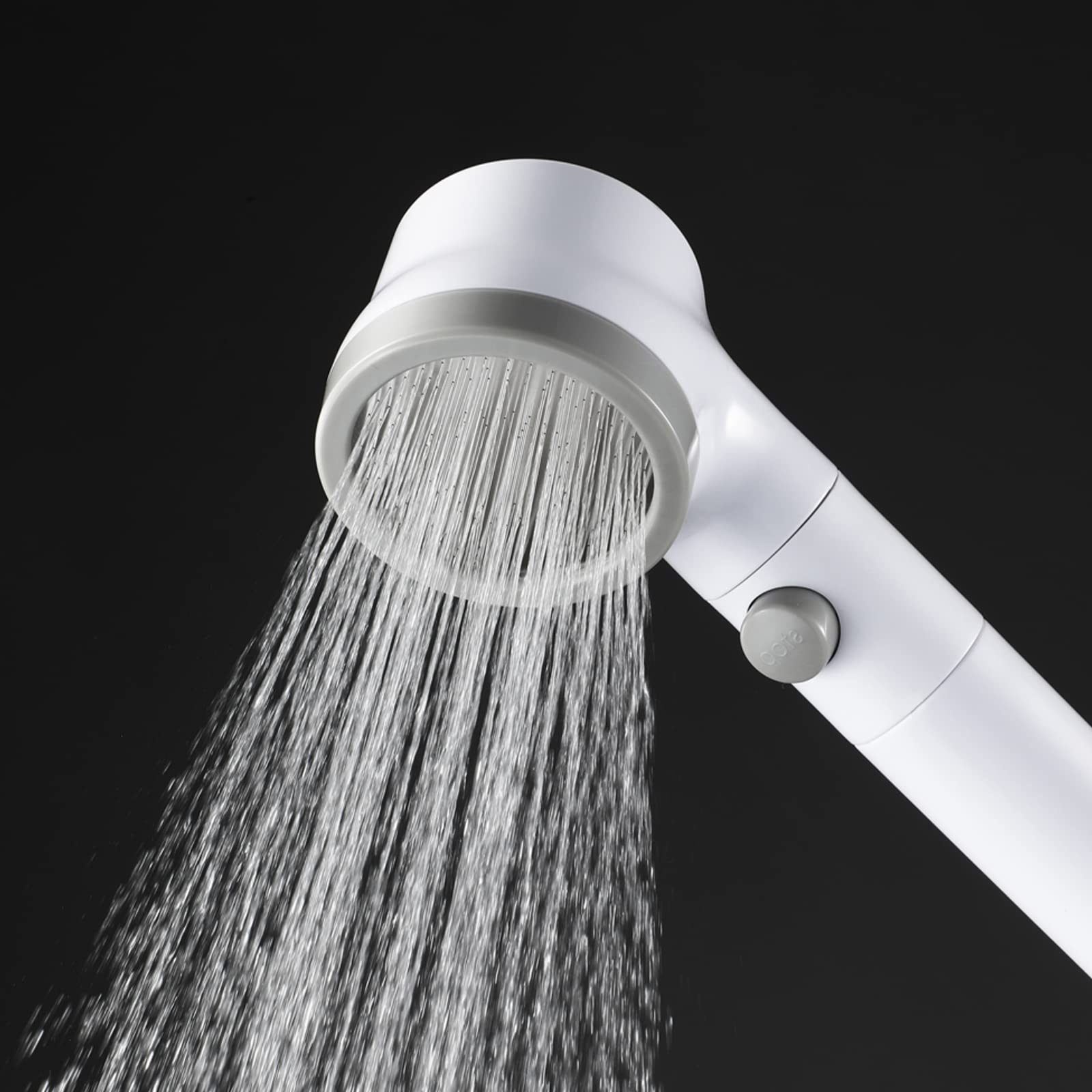 Cabezal de Ducha de Alta Presión con Manguera y Soporte, Cabezal de Ducha Desmontable, Rociador de Ducha para Reparar la Piel Seca y la Caída del Cabello, Blanco Gris