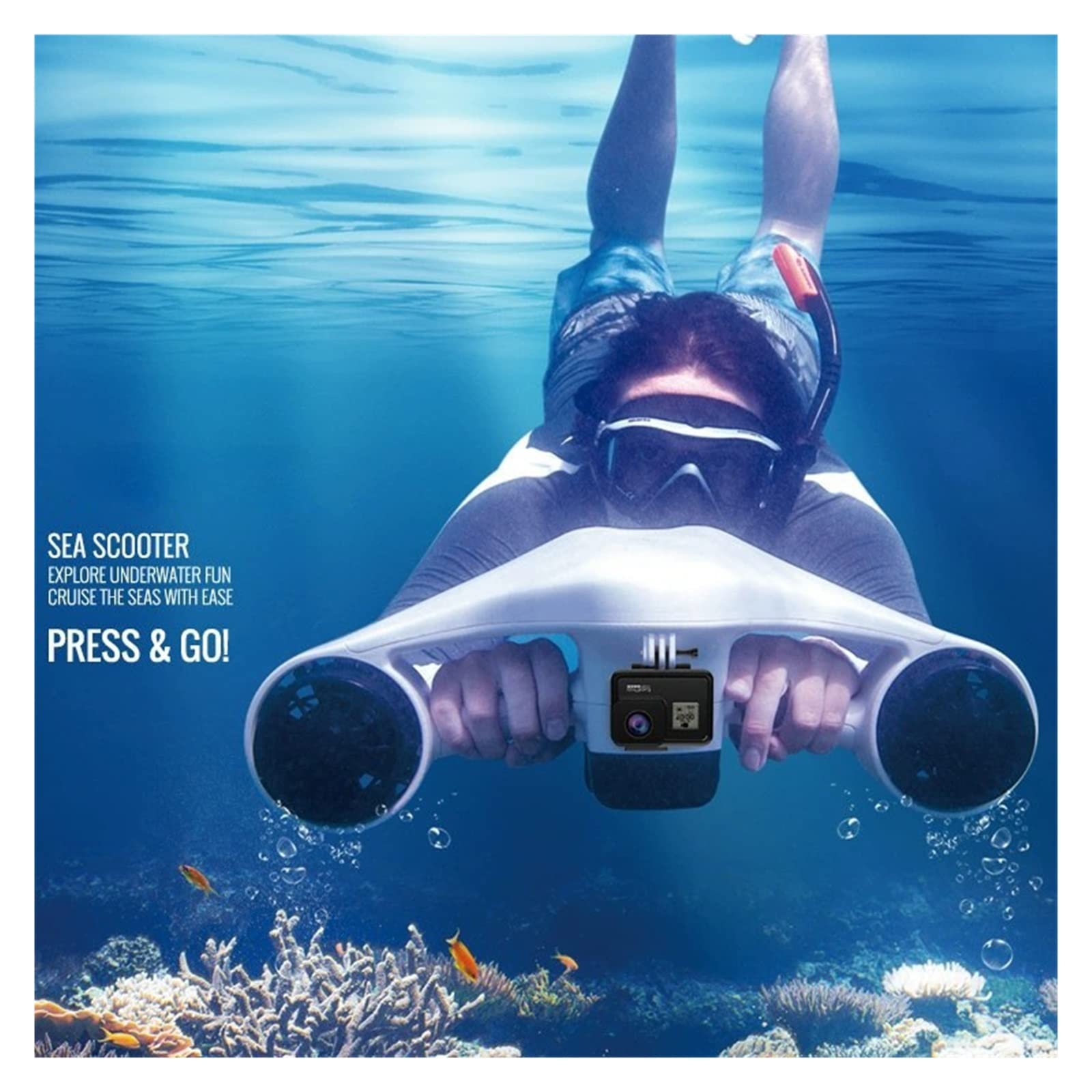 Scooter submarino, Hélice Subacuática Manual Pequeña Asistida Por Energía Eléctrica For Buceo, Natación, Refuerzo De Tiro, Equipo De Buceo For Niños Y Adultos(Oranje)