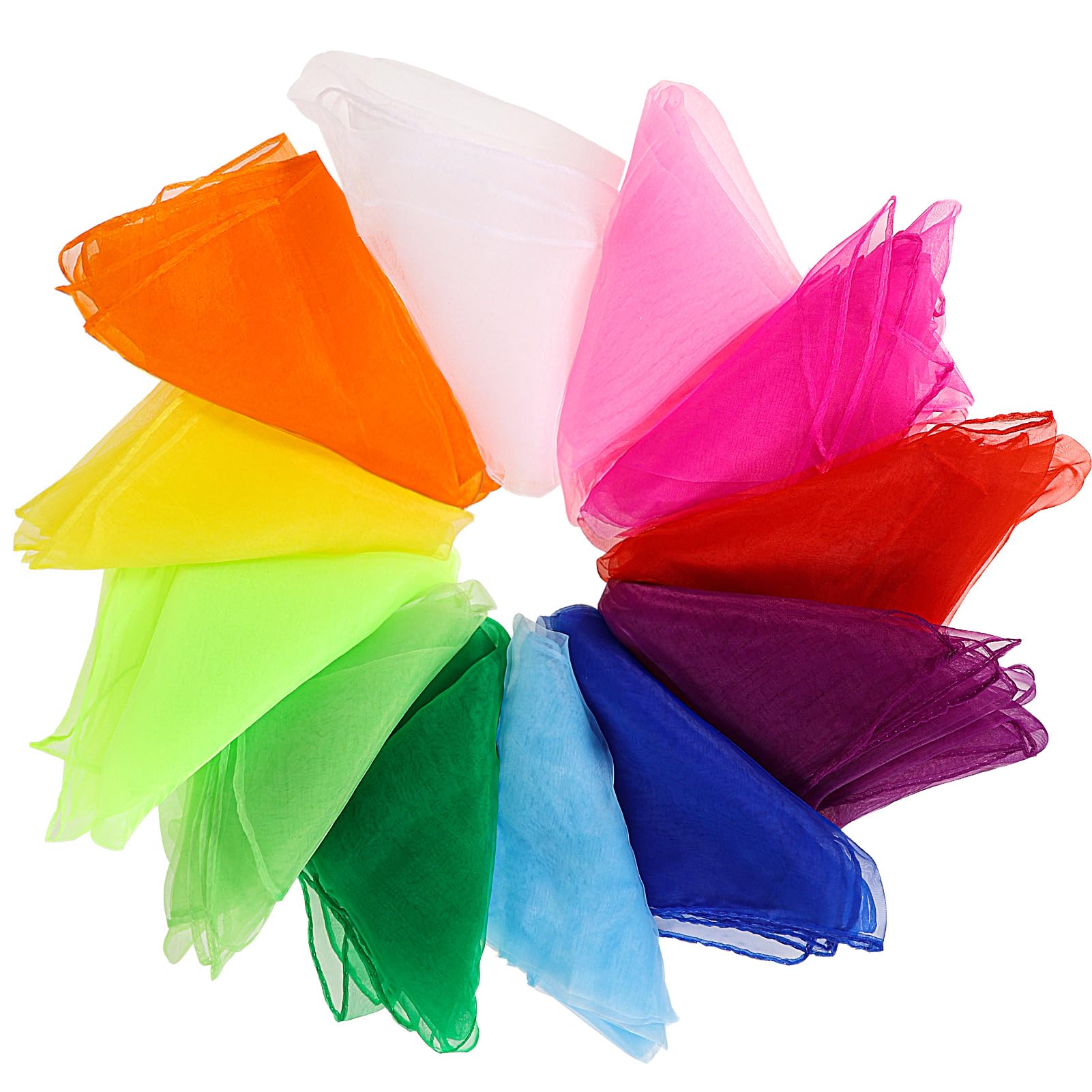 Druuzyl 24 Foulards Jonglage 60x60cm - Tissu Multicolore Pour Enfants