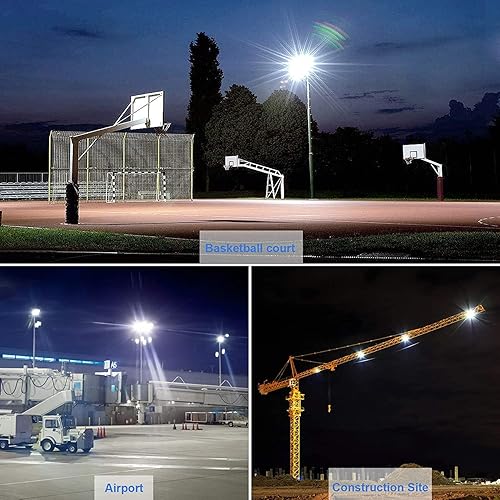 Miniatura 7 de YANYCN Luz de inundación LED de estadio de 300 W para exteriores, equivalente a 2000 vatios, 43500 LM, luces LED súper brillantes de arena de 85-277