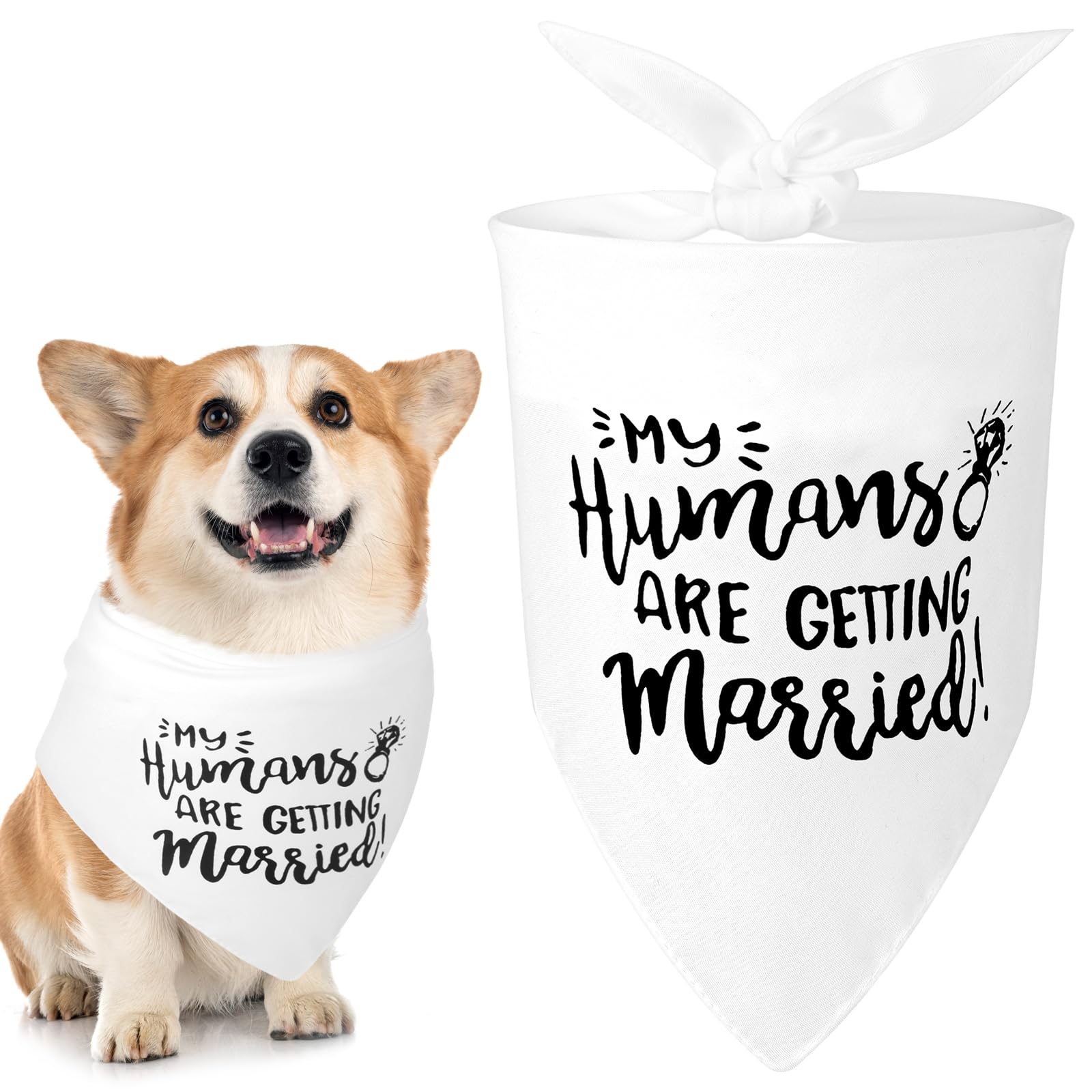 WLLHYF Regalo di fidanzamento Bandana per cani My Humans are Getting Married Sciarpa per animali domestici Annuncio di fidanzamento Bandana per cani Accessori per animali domestici per gli amanti dei