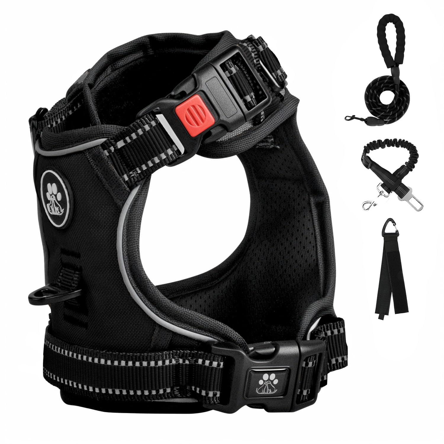 FURRYFECTION No-Pull Dog Harness Medium Dogs, Black