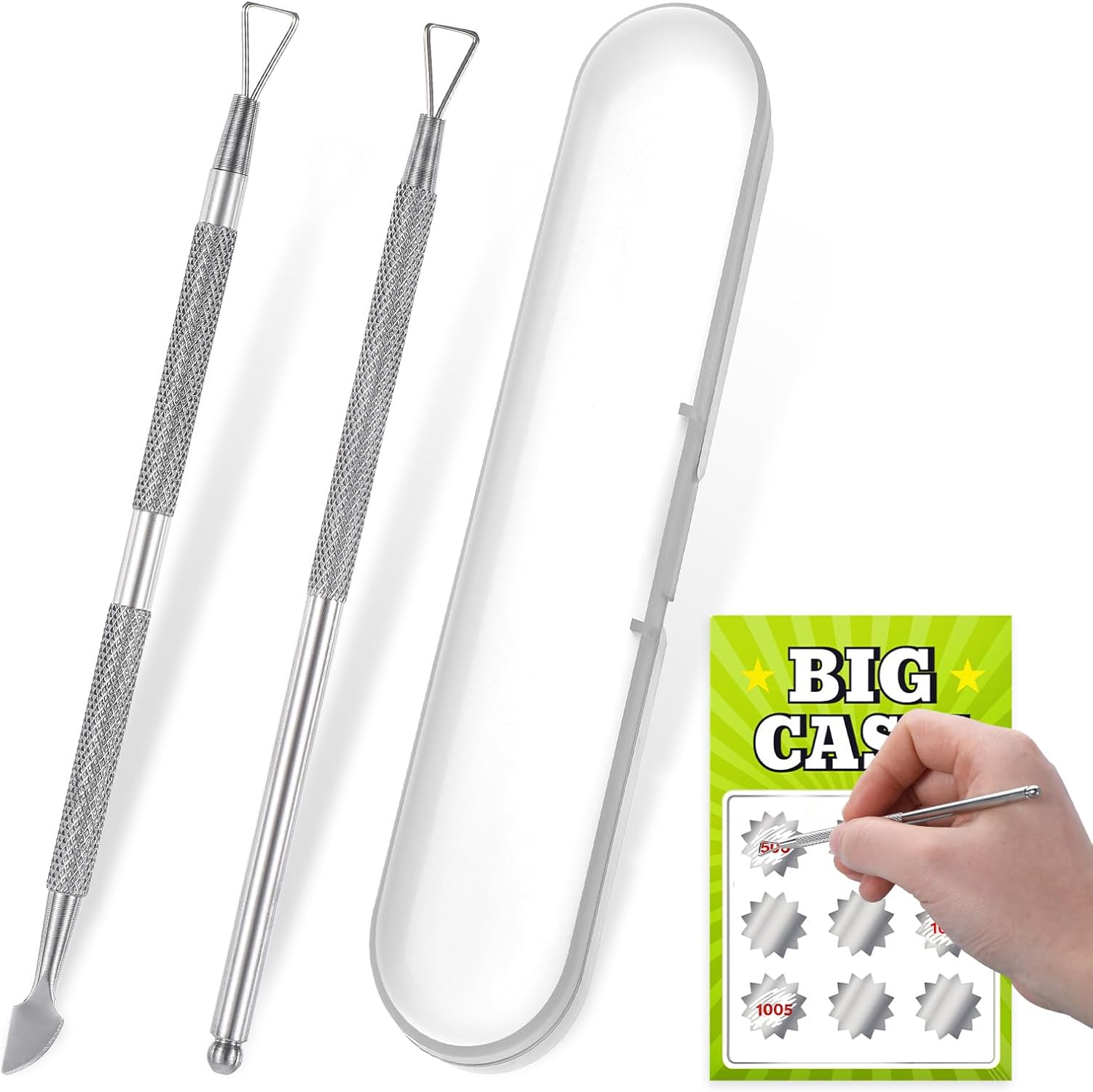 2pcs Lottery Ticket Scratcher Tool Lottery Scratcher Tool Scratch Off Stickers Tool Lottery Scratcher Tool Multi-Use Scraping Tool for Adults Lottery Ticket Back Scratcher Metal Scraper Tools