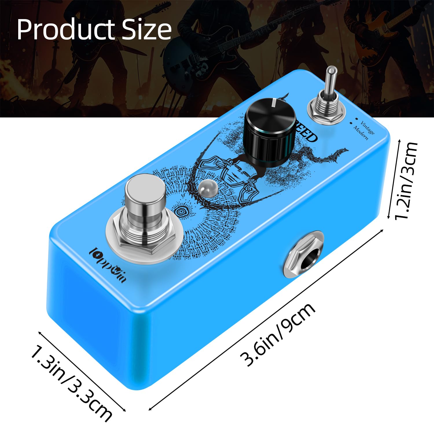 Vintage/Modern Phaser Pedal - Full Analog Klang, 70er Jahre Psychedelic Rock & E-Gitarre Effekt, Metallgehäuse, True Bypass