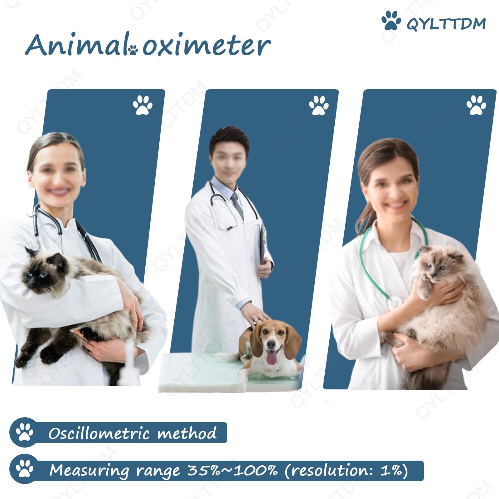 Pulsossimetro Veterinario Portatile con Display A Colori, Sensore Auricolare/Lingua del Monitor della Frequenza Cardiaca, con Sonda E Cavo USB, Funzione di Archiviazione E Riproduzione