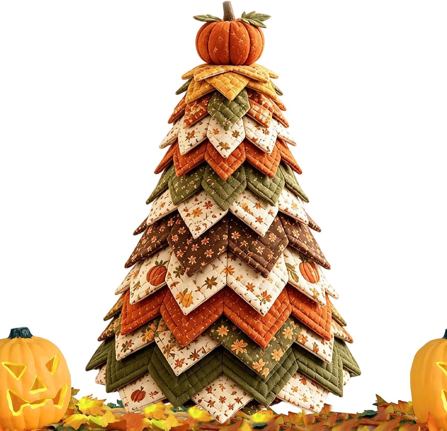 Fabric Christmas Tree Kit, Multi-Layer Handmade, Fall Harvest Ornament