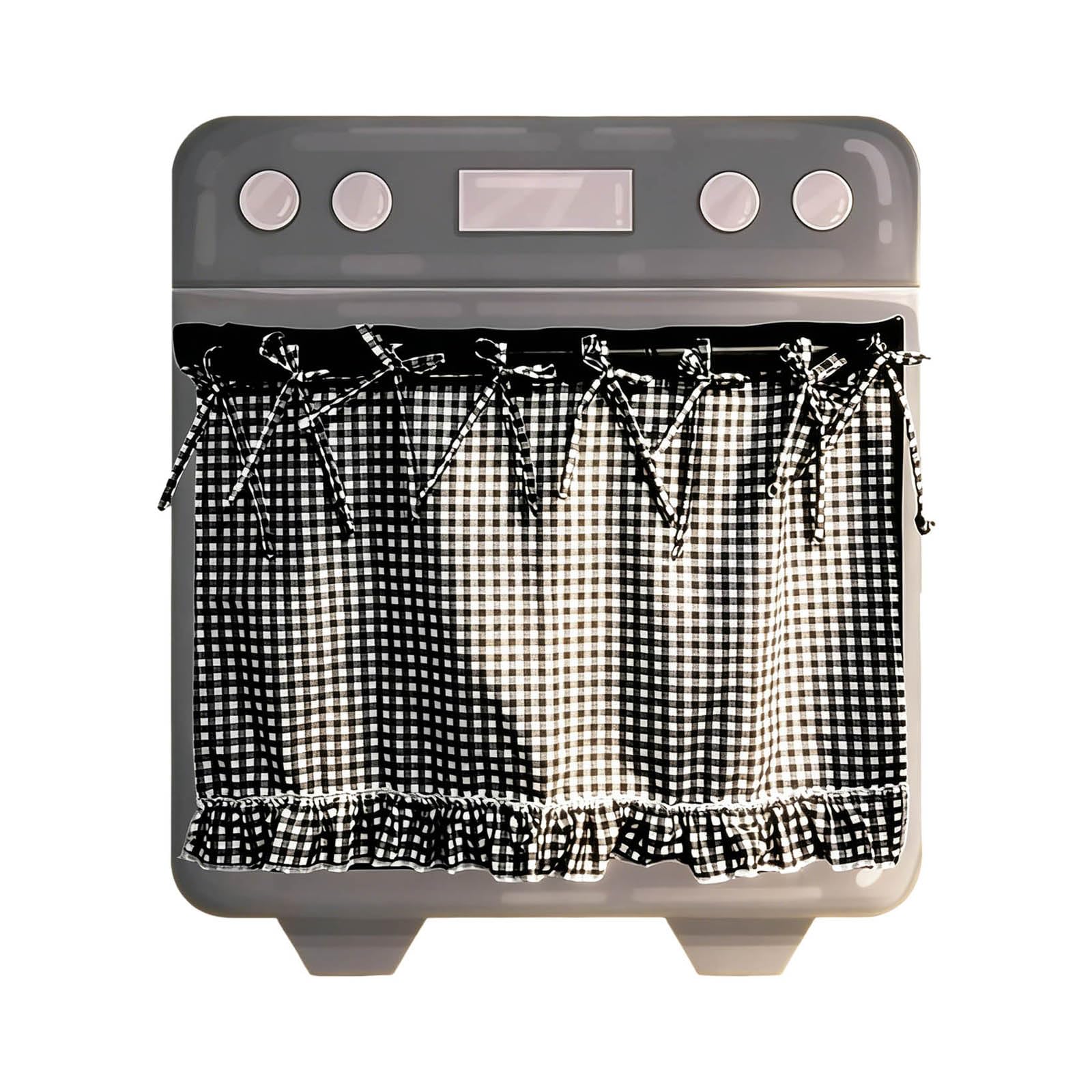 CAZSTYK Handcraft Cabinet Concealing Curtain Designs for Ovens and Dishwashers in Neutral Tone Elegant Cabinet Drape