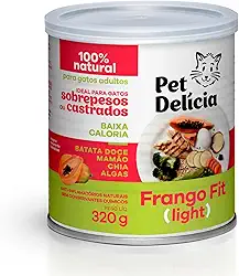 Pet Delícia Frango Fit 320g, Alimentação Natural para Controle de Peso para Gatos Castrados