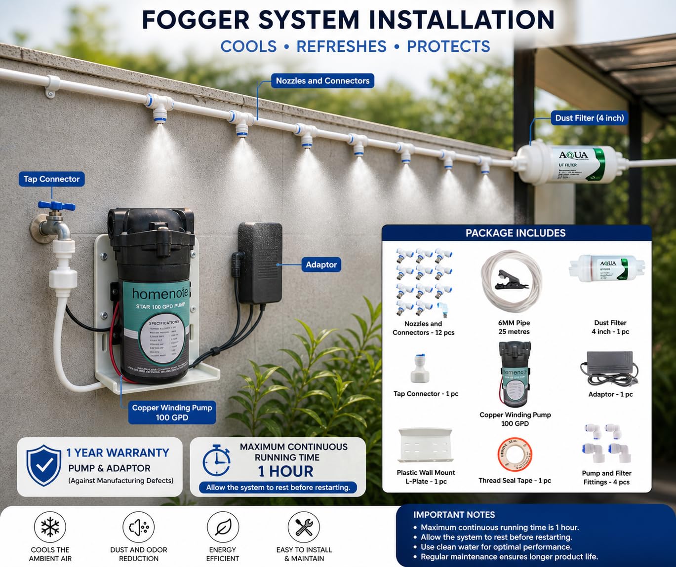 DIY Fogger Kit - Cool Your Home & Garden FREE SHIPPING -9