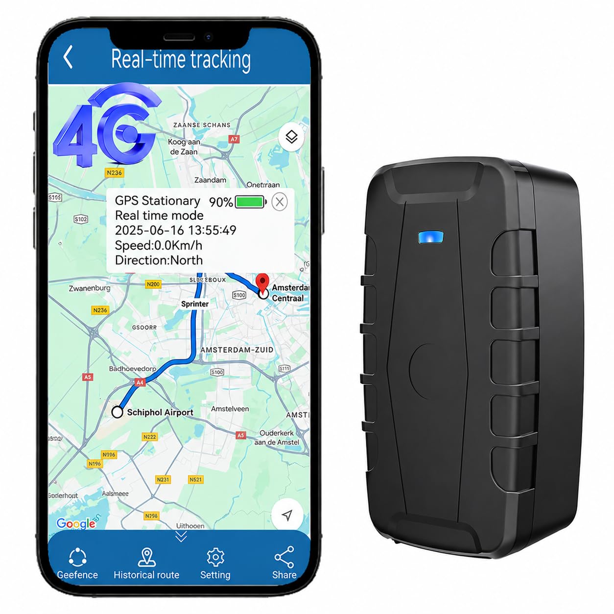4G Localizzatore GPS Tracker per Auto 20000mAh Impermeabile Nascosto 4G GPS APP Senza Abonamento con Funzioni di Allarme Antifurto Tracciamento Globale in Tempo Reale per Auto,Camion,Altri Veicoli