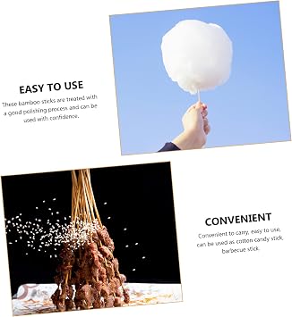PRETYZOOM 210pcs Skewers for Barbecue Marshmallow and Kebab Natural and Polished Sticks for Grilling Parties and Outdoor Cooking Skewers Per Pack Total
