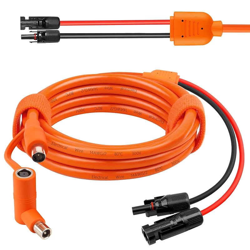 Cabo de extensão solar para DC de 8 mm MOOKEERF, conector MC4 para DC7909/8020, 12AWG + 14AWG, 1,83 m