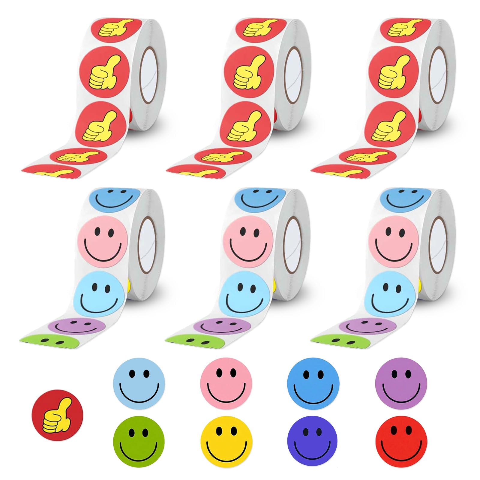 Lot De 500 Autocollants Smiley, Lettres Circulaires Souriantes, Multicolores, Autocollants De Récompense Pour Enfants Pour Enseignants Et élèves Chirstma, Fête D'anniversaire