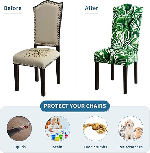 Miniatura 125 de Juego de 6 fundas elásticas para sillas de comedor, extraíbles y lavables, para sillas de comedor, hotel, ceremonia