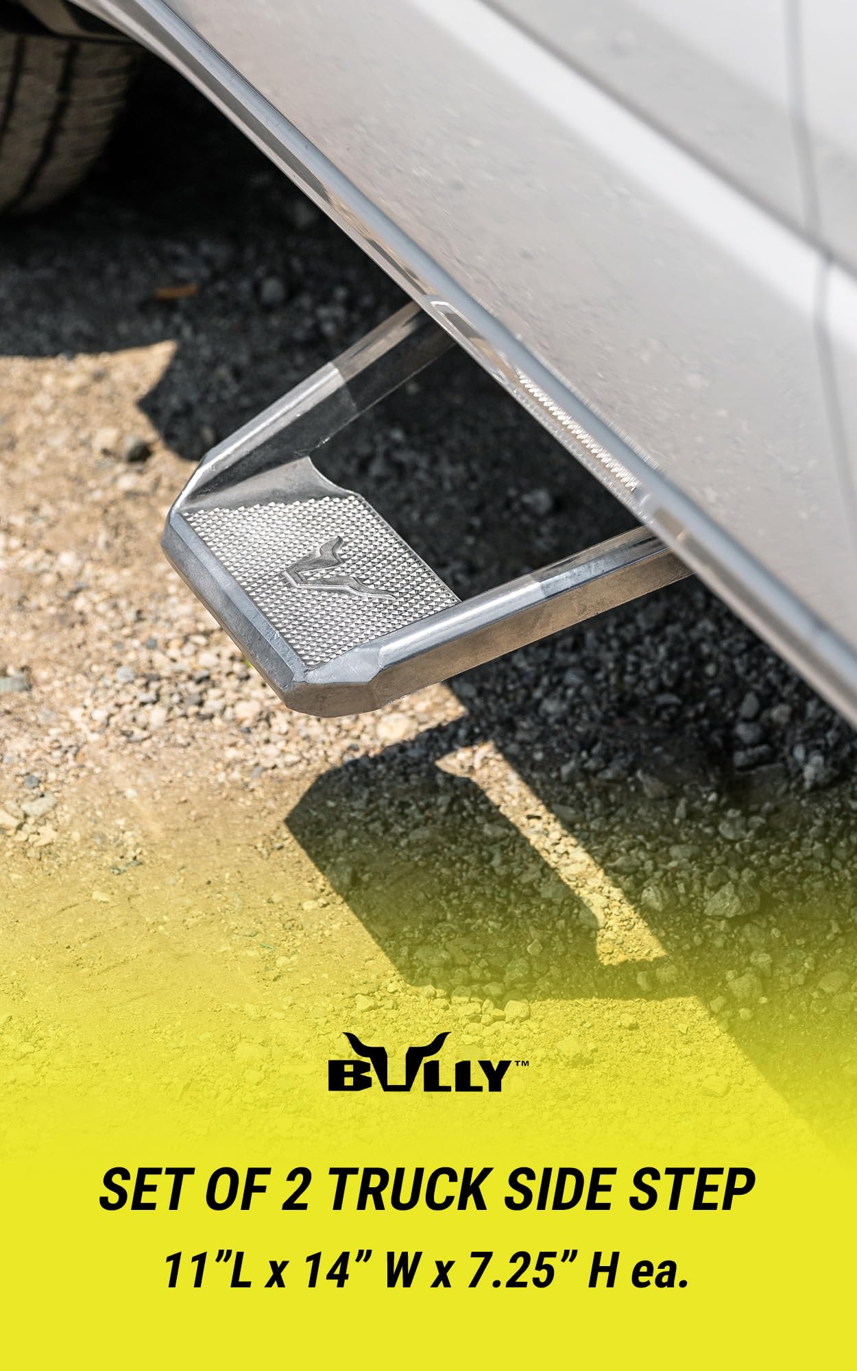 Bully BBS-5002P Lot de 2 marchepieds latéraux universels en Aluminium Poli pour camions de Chevrolet (Chevrolet), Ford, Toyota, GMC, Dodge RAM, Jeep