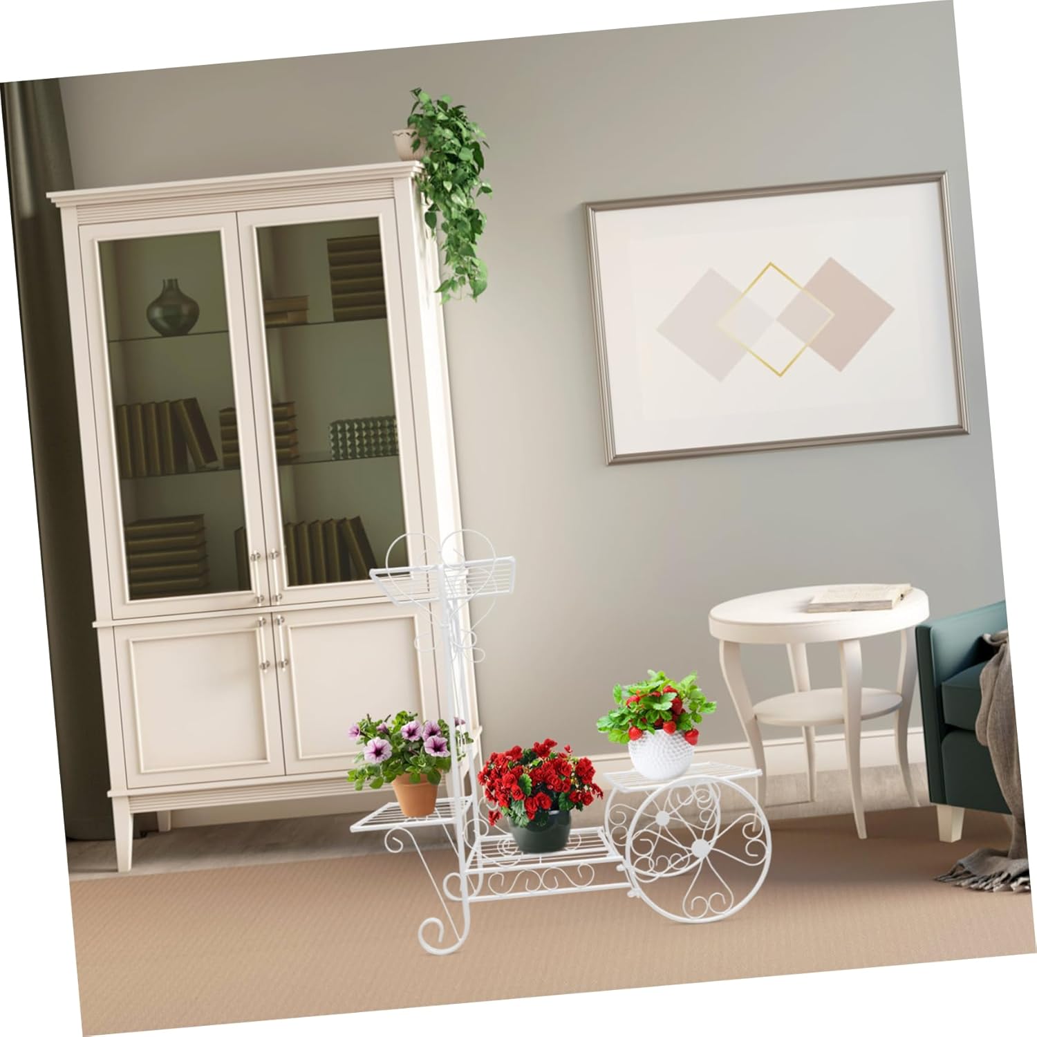 Elegant Iron Flower Pot Stand Plant Stand Indoor Plant Shelf for Home Decor and Clean