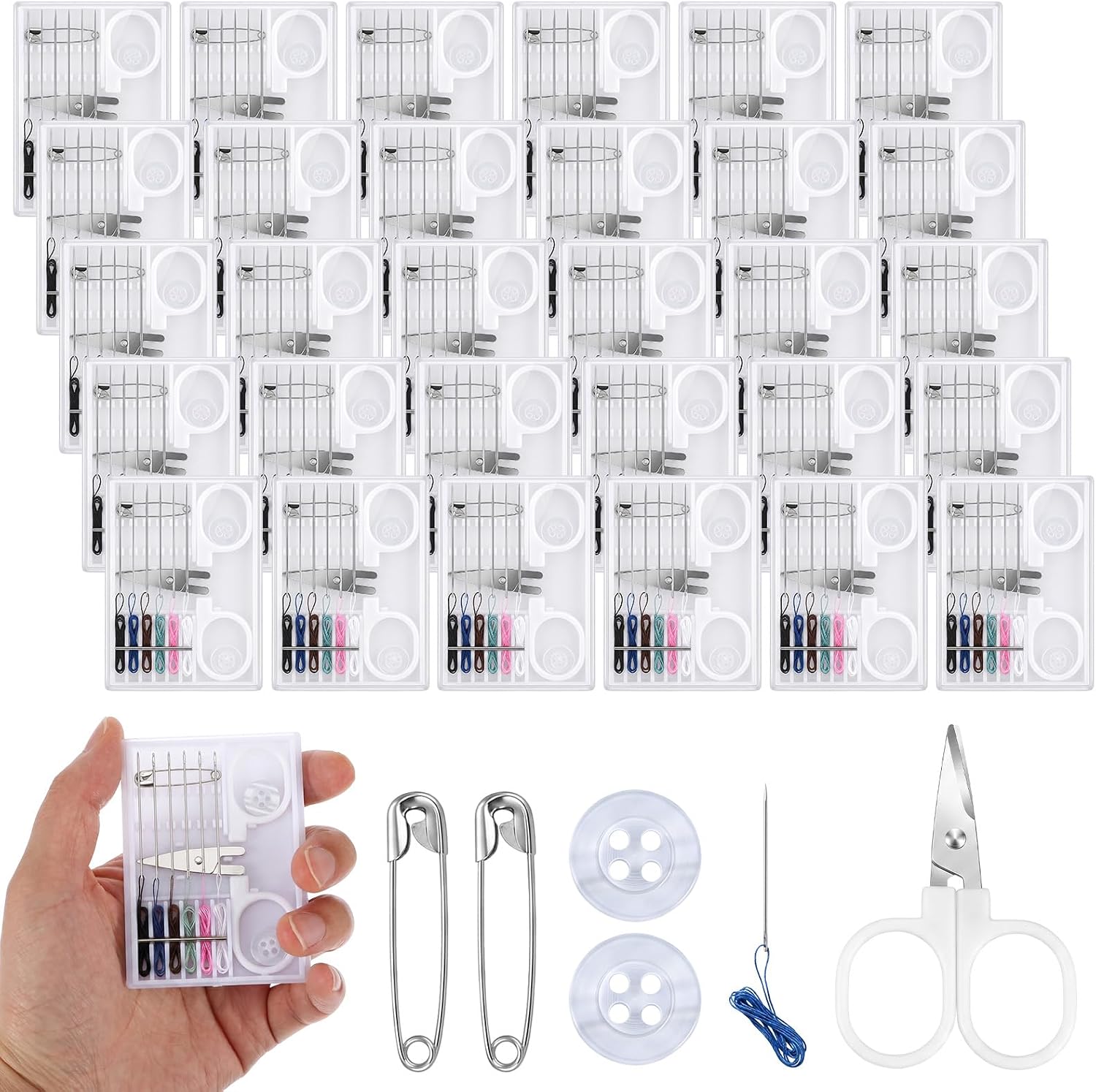 KongTiva 30 Pcs Mini Sewing Kits, Portable Bulk Sewing Kits